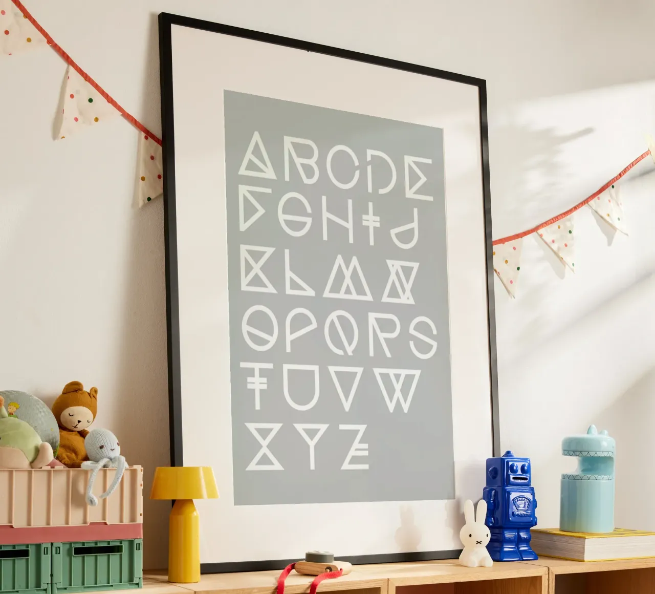 Geometrical ABC - grey Hahnemühle von Studio Nahili