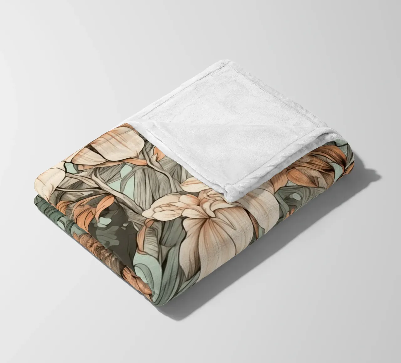 Modello di fiori e foglie della natura coperta in pile da Justyna Jaszke JBJart