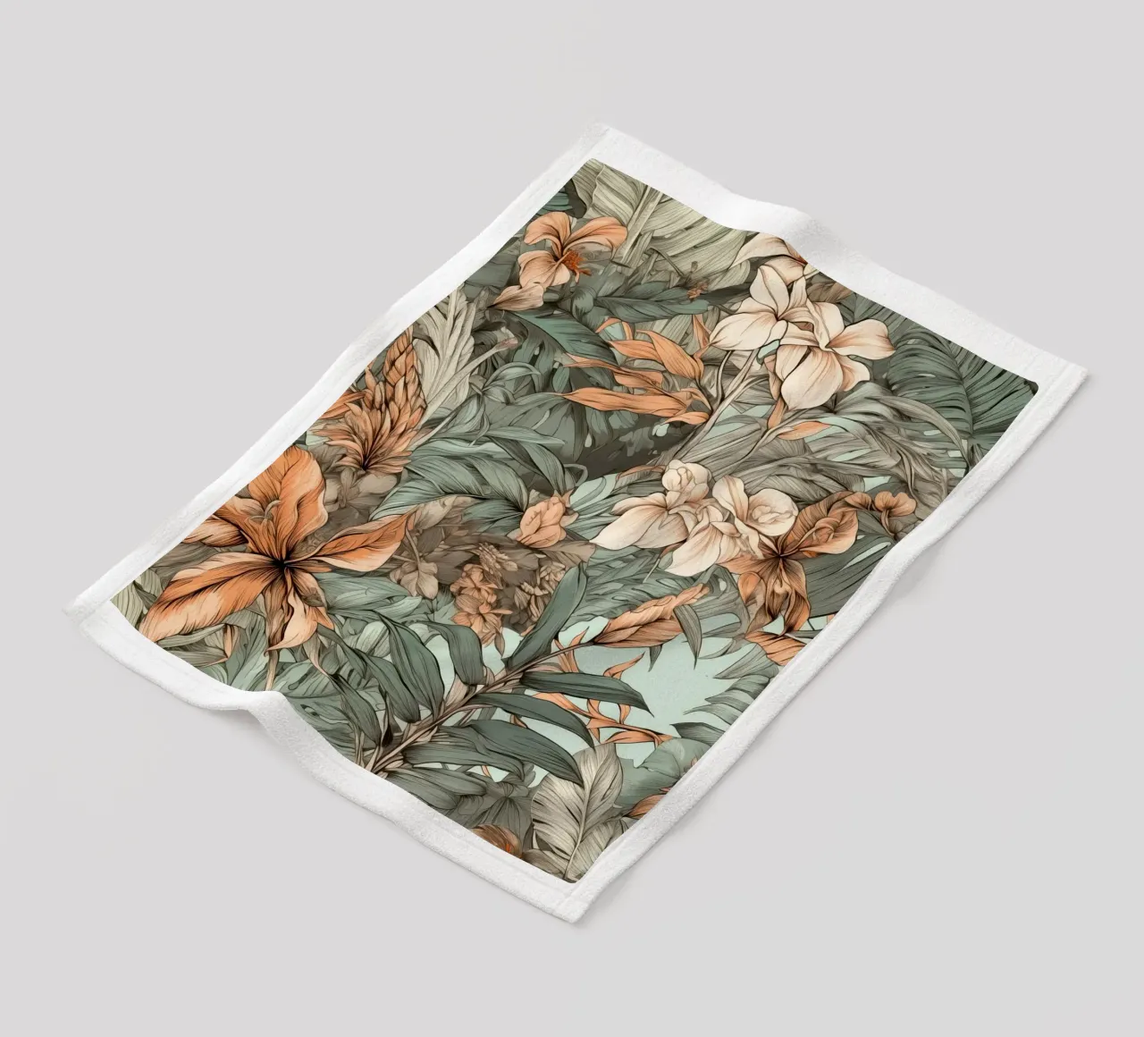 Modello di fiori e foglie della natura coperta in pile da Justyna Jaszke JBJart