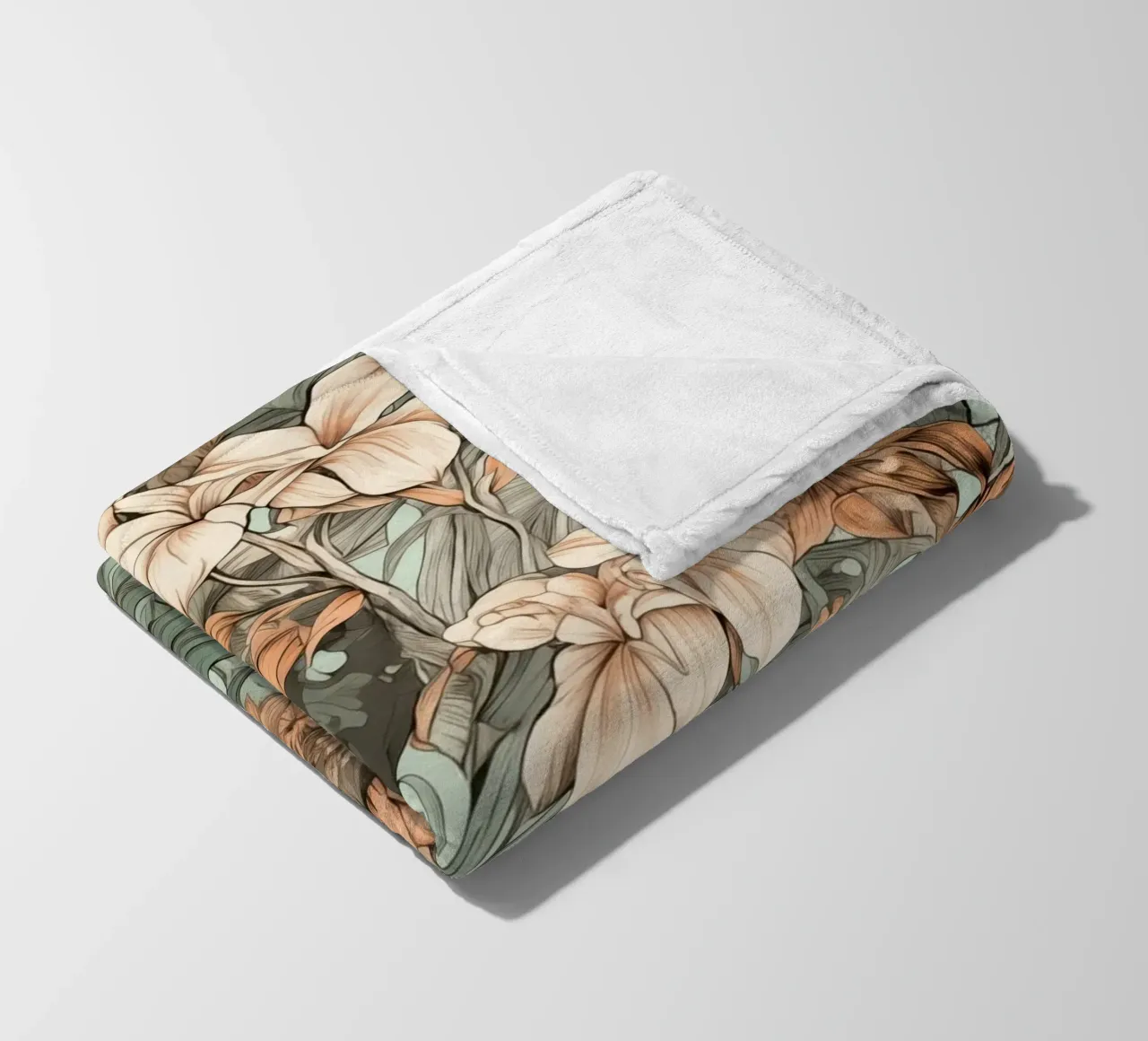 Modello di fiori e foglie della natura coperta in pile da Justyna Jaszke JBJart