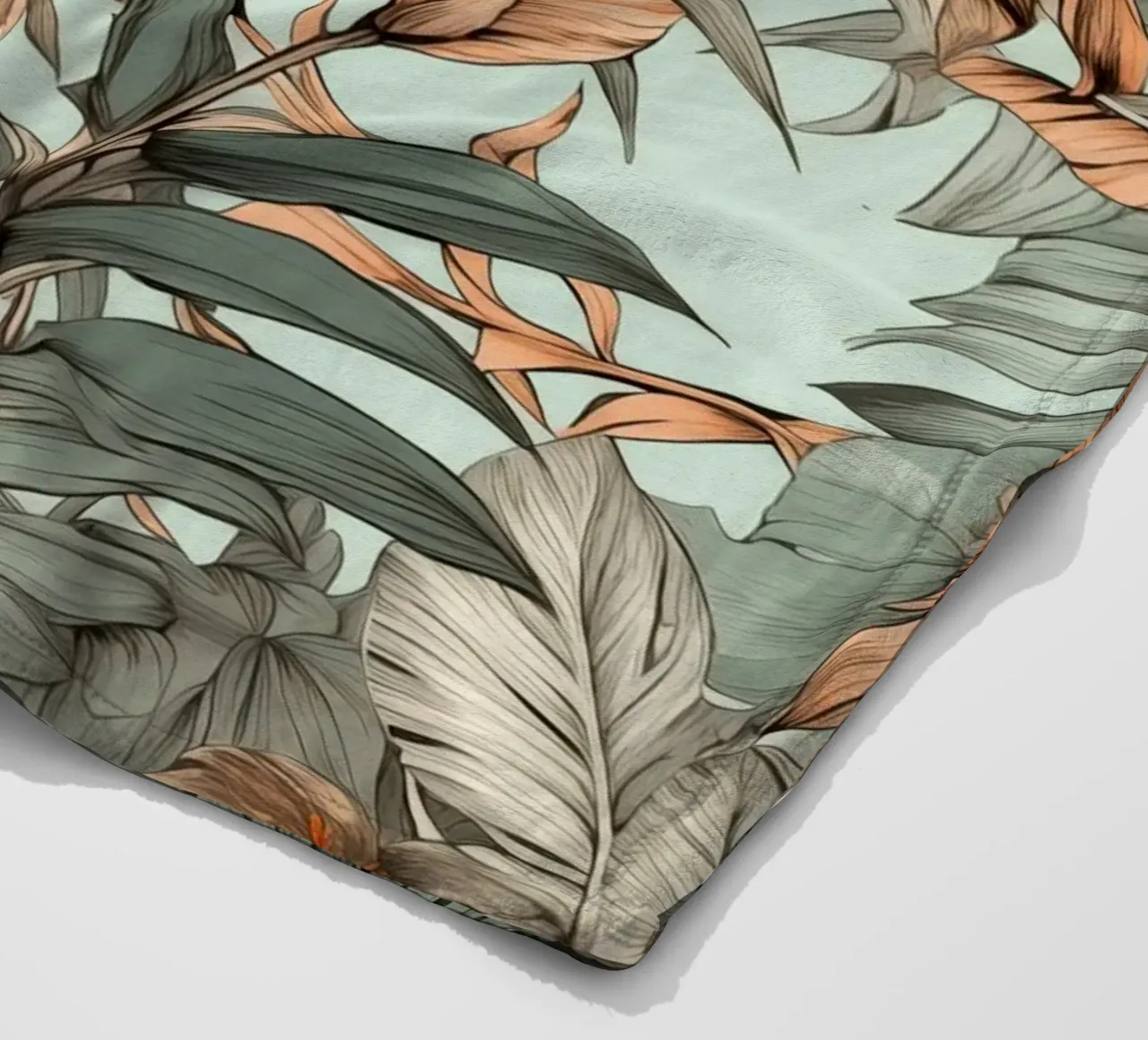 Modello di fiori e foglie della natura coperta in pile da Justyna Jaszke JBJart