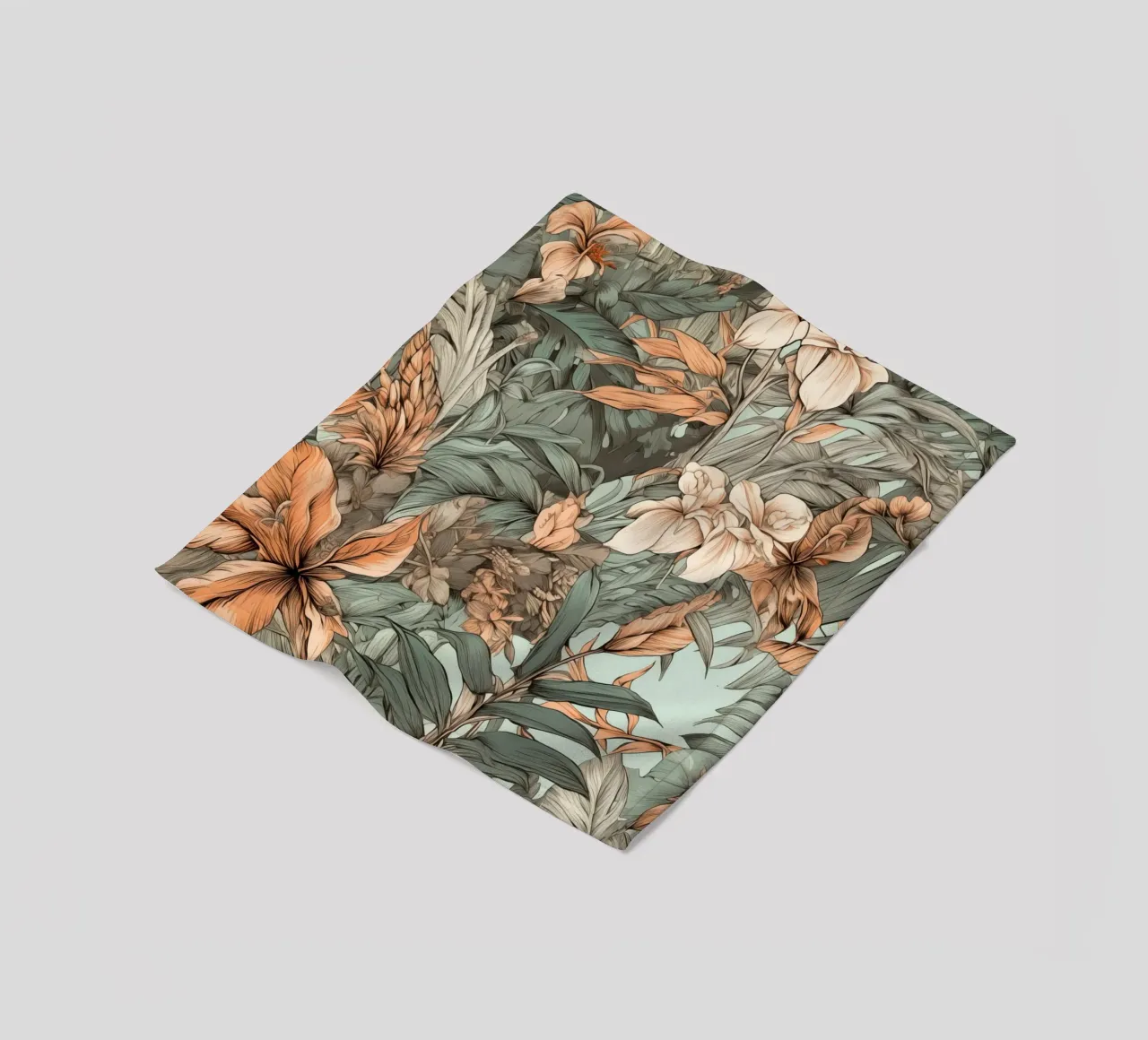 Modello di fiori e foglie della natura coperta in pile da Justyna Jaszke JBJart