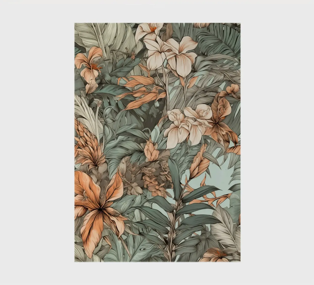 Nature flowers and leaves pattern notebook by Justyna Jaszke JBJart