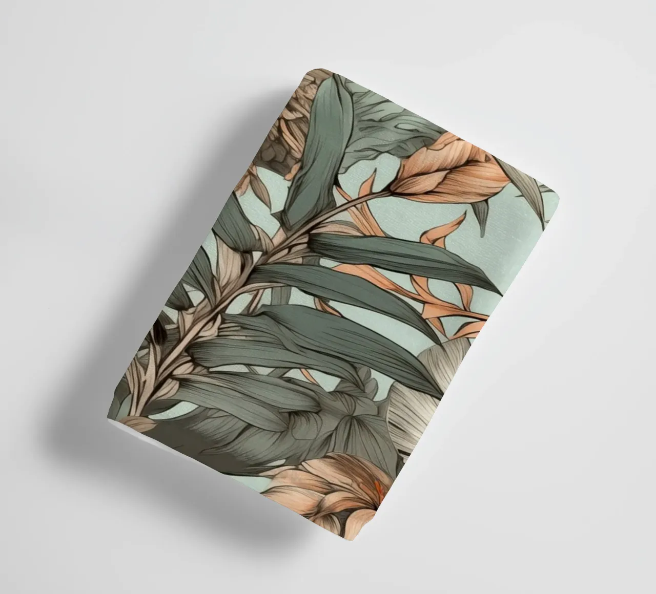 Nature flowers and leaves pattern towel by Justyna Jaszke JBJart