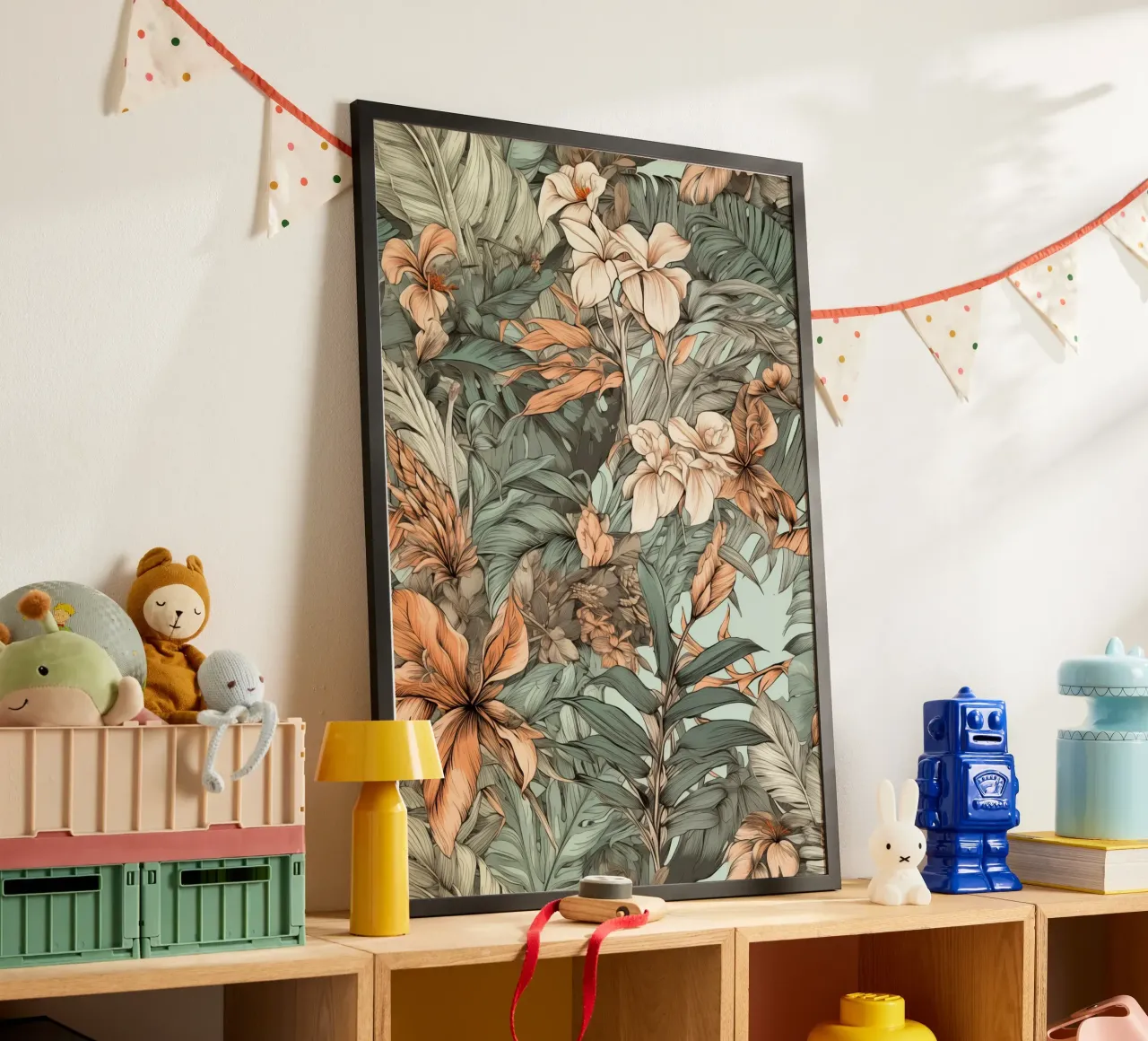 Modello di fiori e foglie della natura carta hahnemühle da Justyna Jaszke JBJart