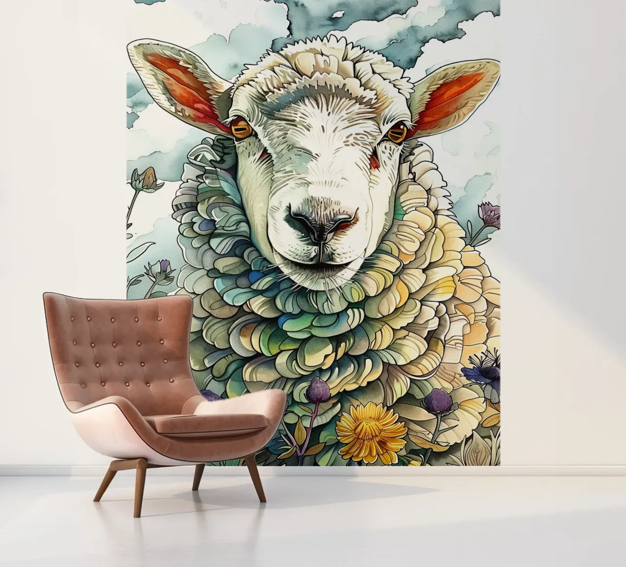Sheep animal art photo wallpaper by Justyna Jaszke JBJart