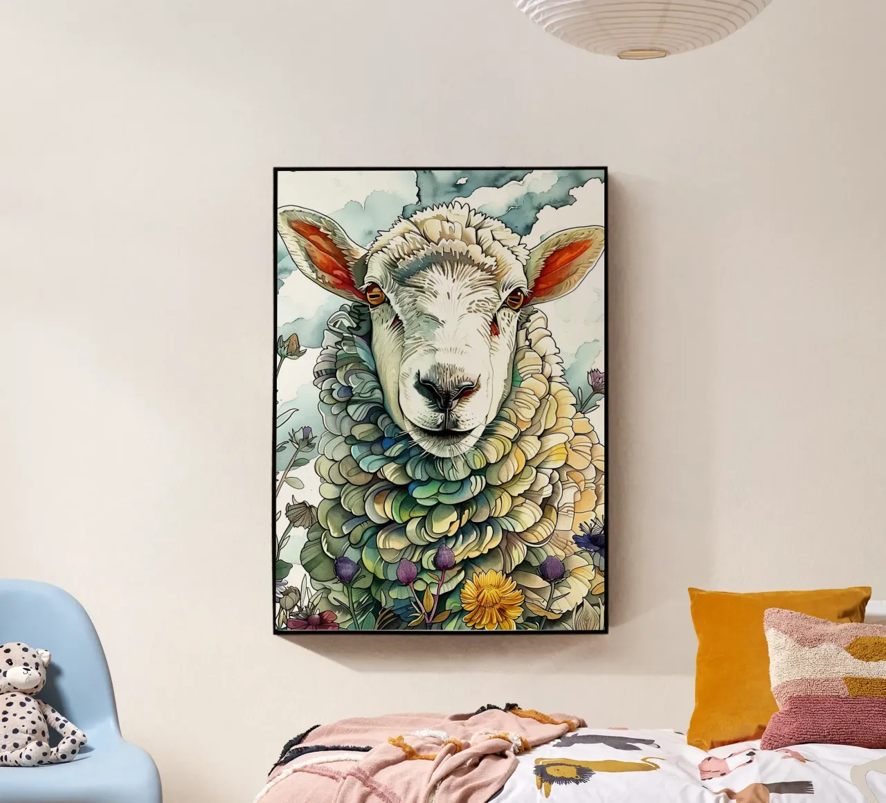 Sheep animal art acrylic glass by Justyna Jaszke JBJart