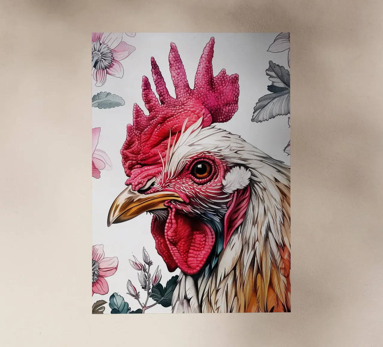 Rooster animal art backlit film by Justyna Jaszke JBJart