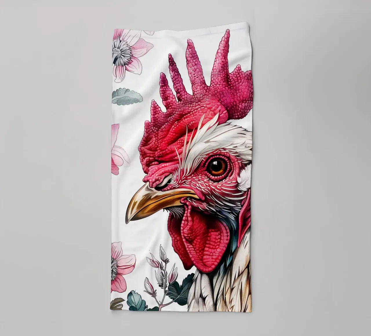 Rooster animal art towel by Justyna Jaszke JBJart