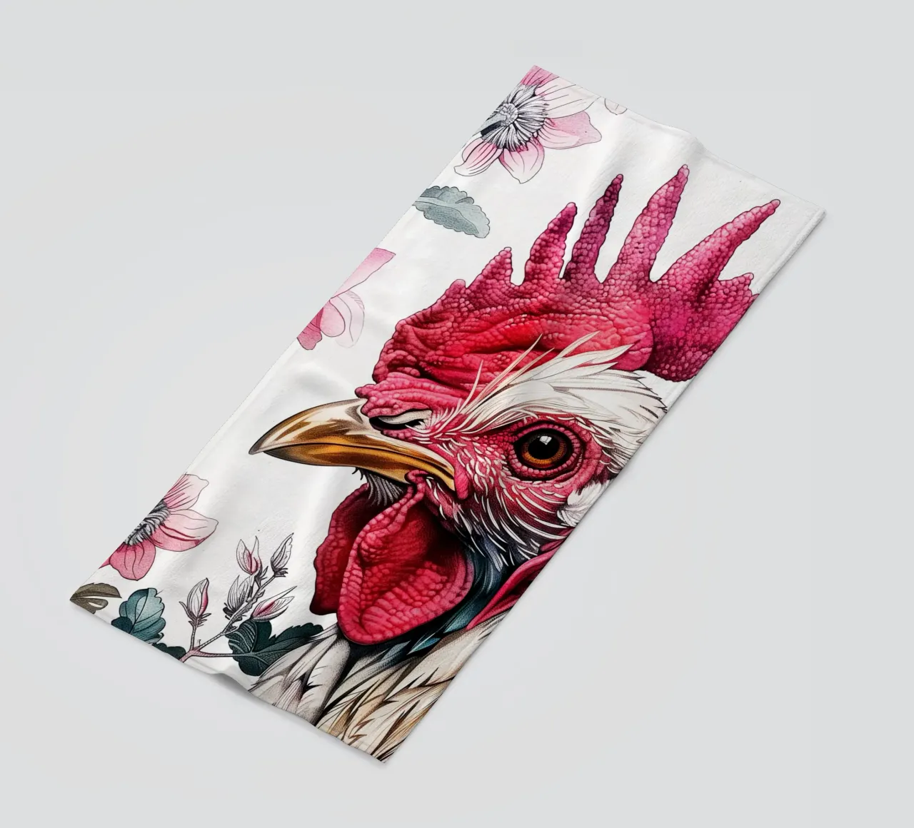 Gallo animale d'arte telo mare da Justyna Jaszke JBJart