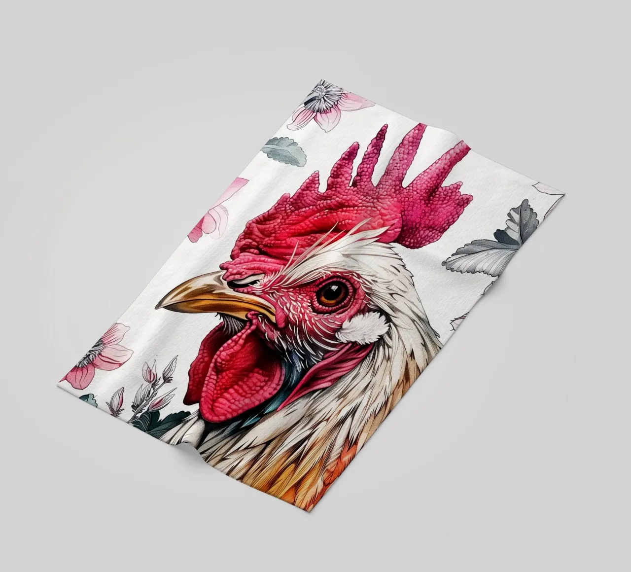 Gallo animale d'arte telo mare da Justyna Jaszke JBJart