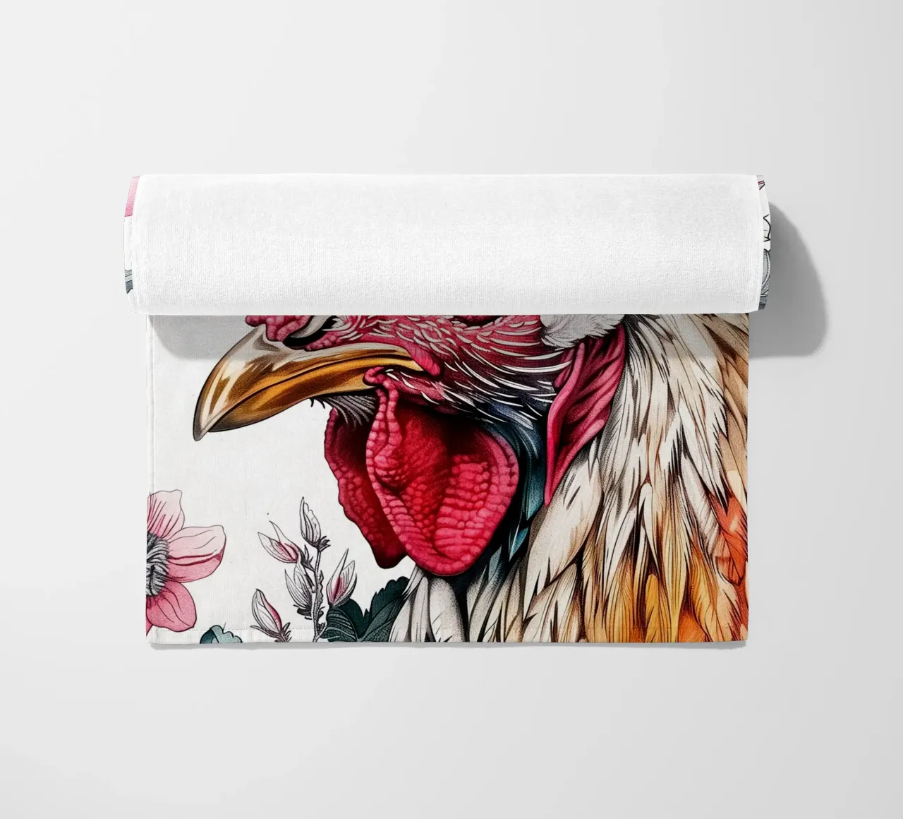 Gallo animale d'arte telo mare da Justyna Jaszke JBJart