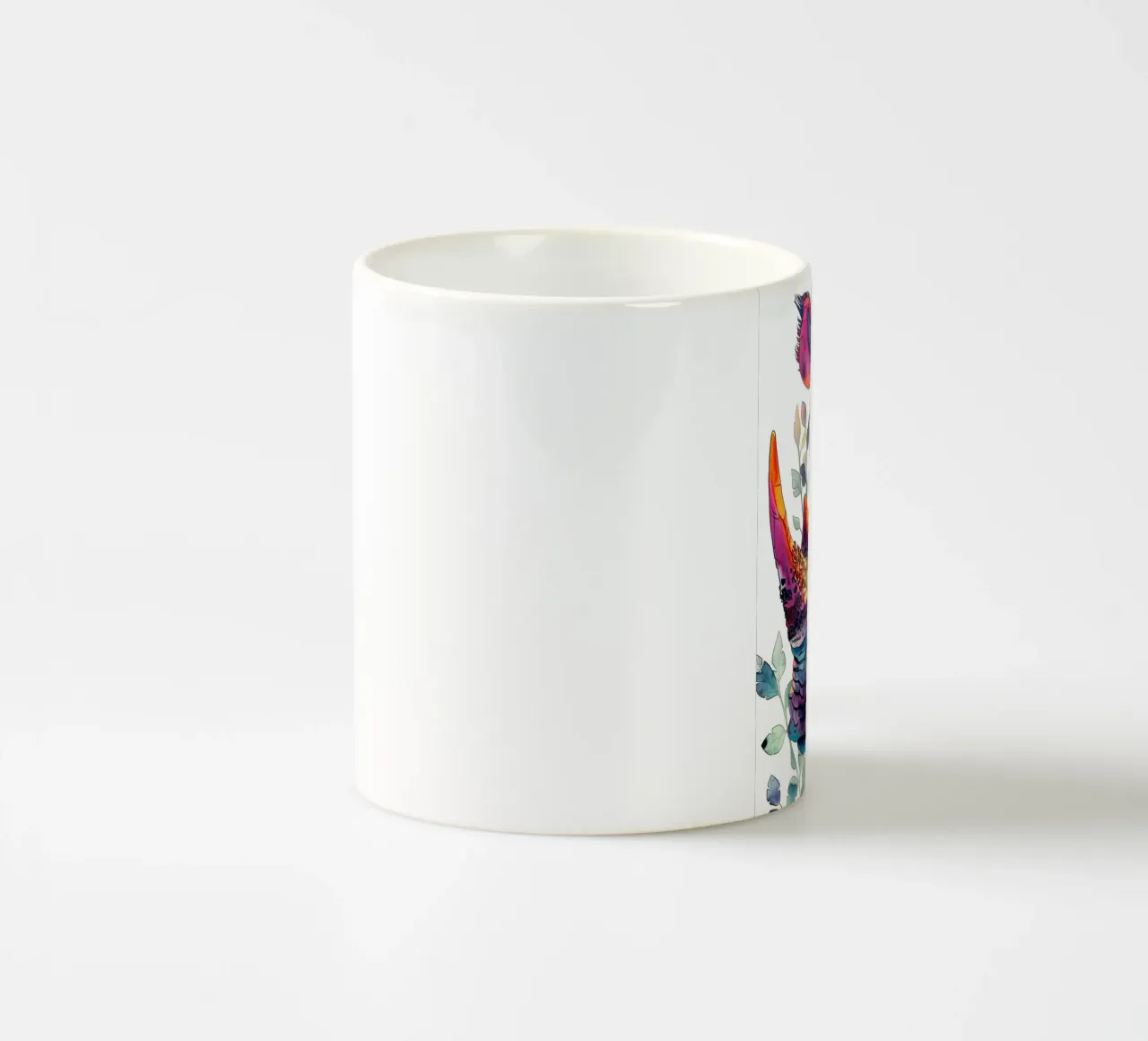 Colors rhino animal art ceramic mug by Justyna Jaszke JBJart