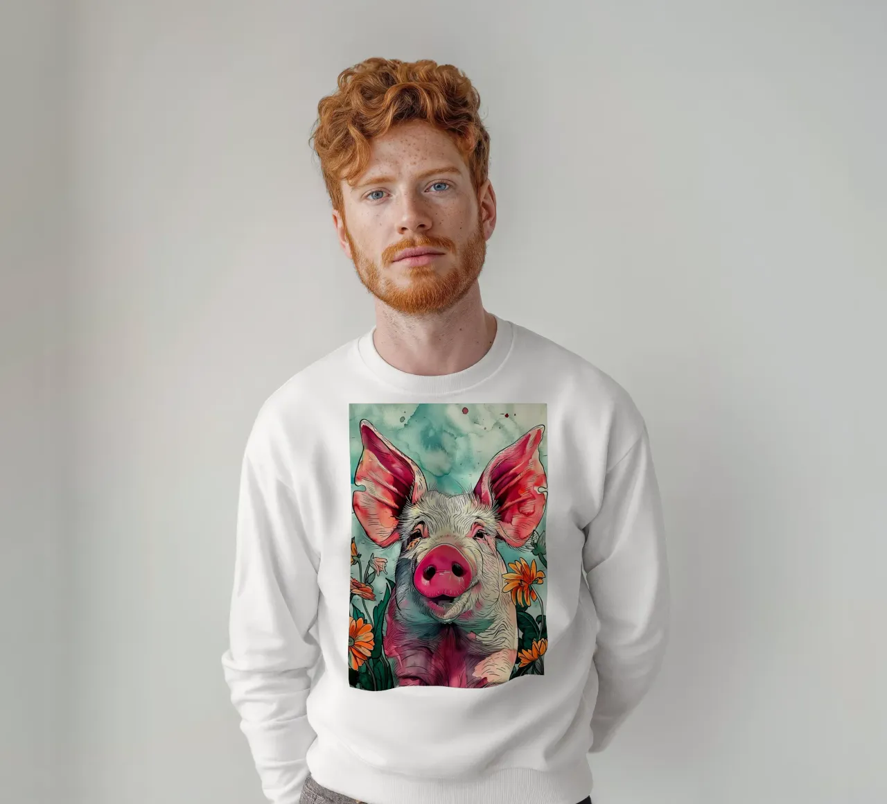 Art de l'animal cochon amusant sweat de Justyna Jaszke JBJart
