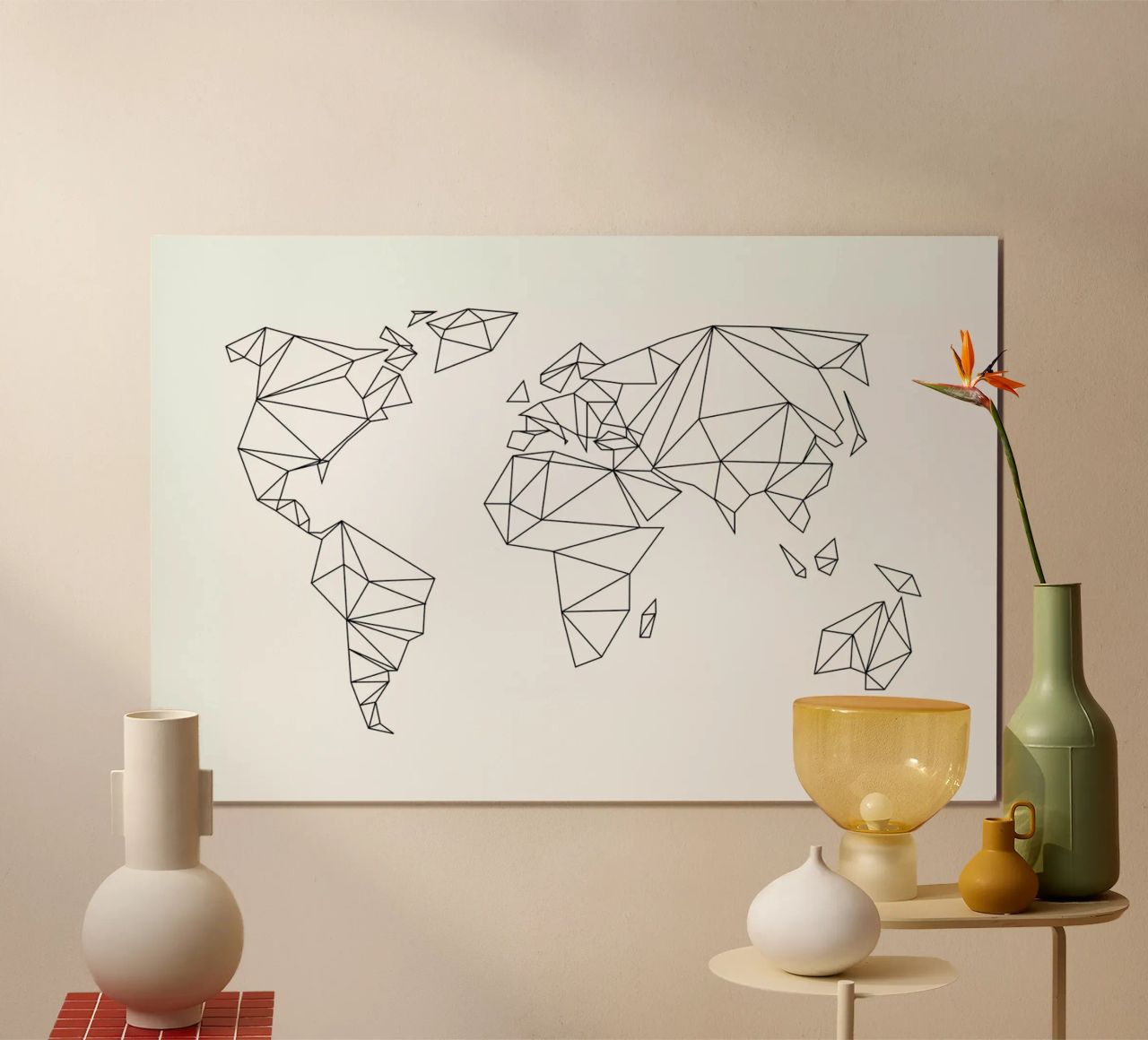 Geometrical World - white poster de Studio Nahili