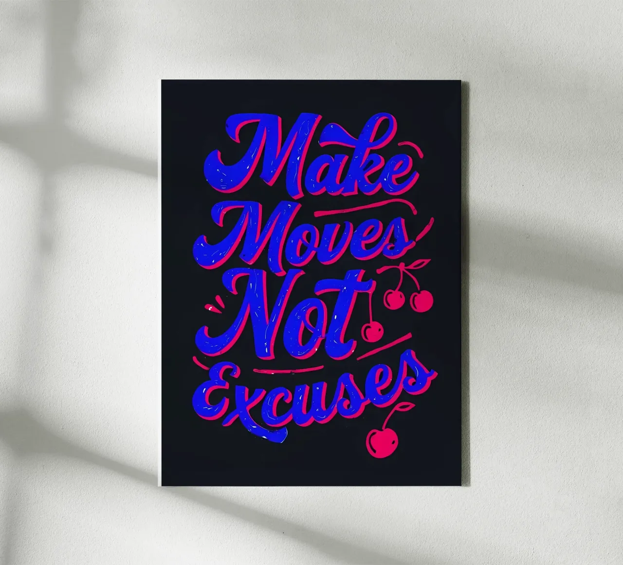 Muoversi, non trovare scuse tela con Cornice a cassetta da inspirational quote