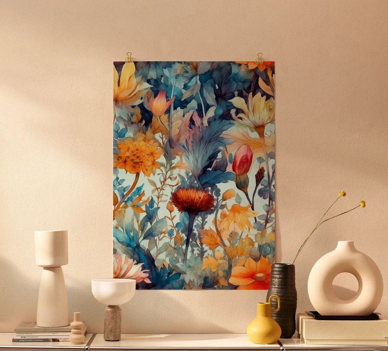 Colors meadow nature art poster by Justyna Jaszke JBJart