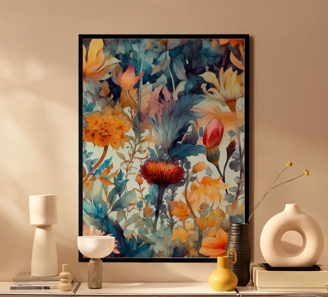 Colors meadow nature art poster by Justyna Jaszke JBJart