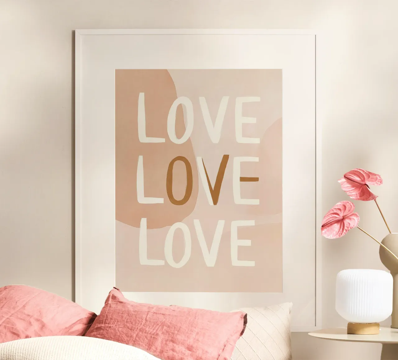 Ispirazione Kreative Liebes poster con telaio in legno da Carinaprint