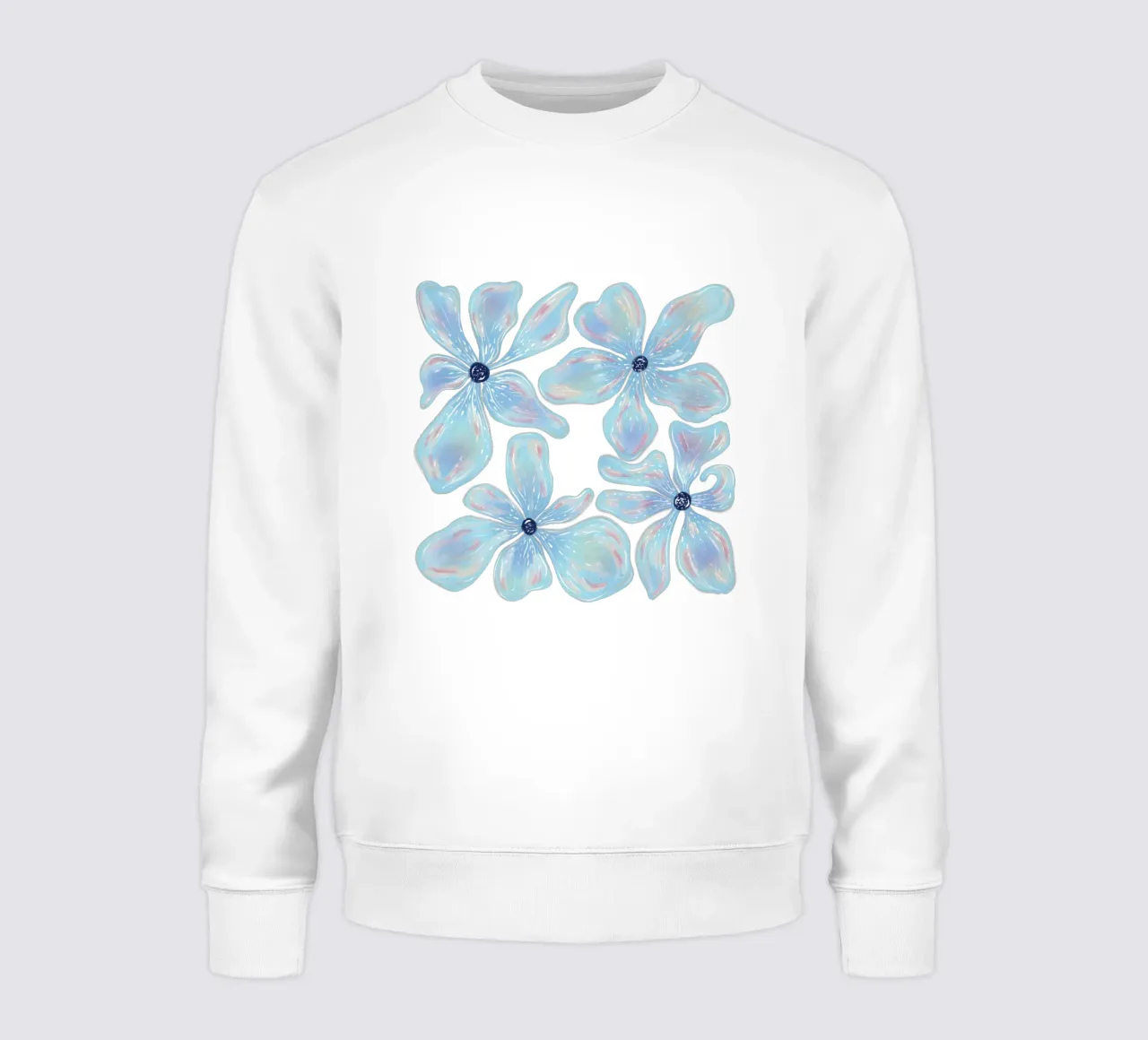 Fiore blu fluttuante - Modello felpa da Illustration Raissa Oltmanns