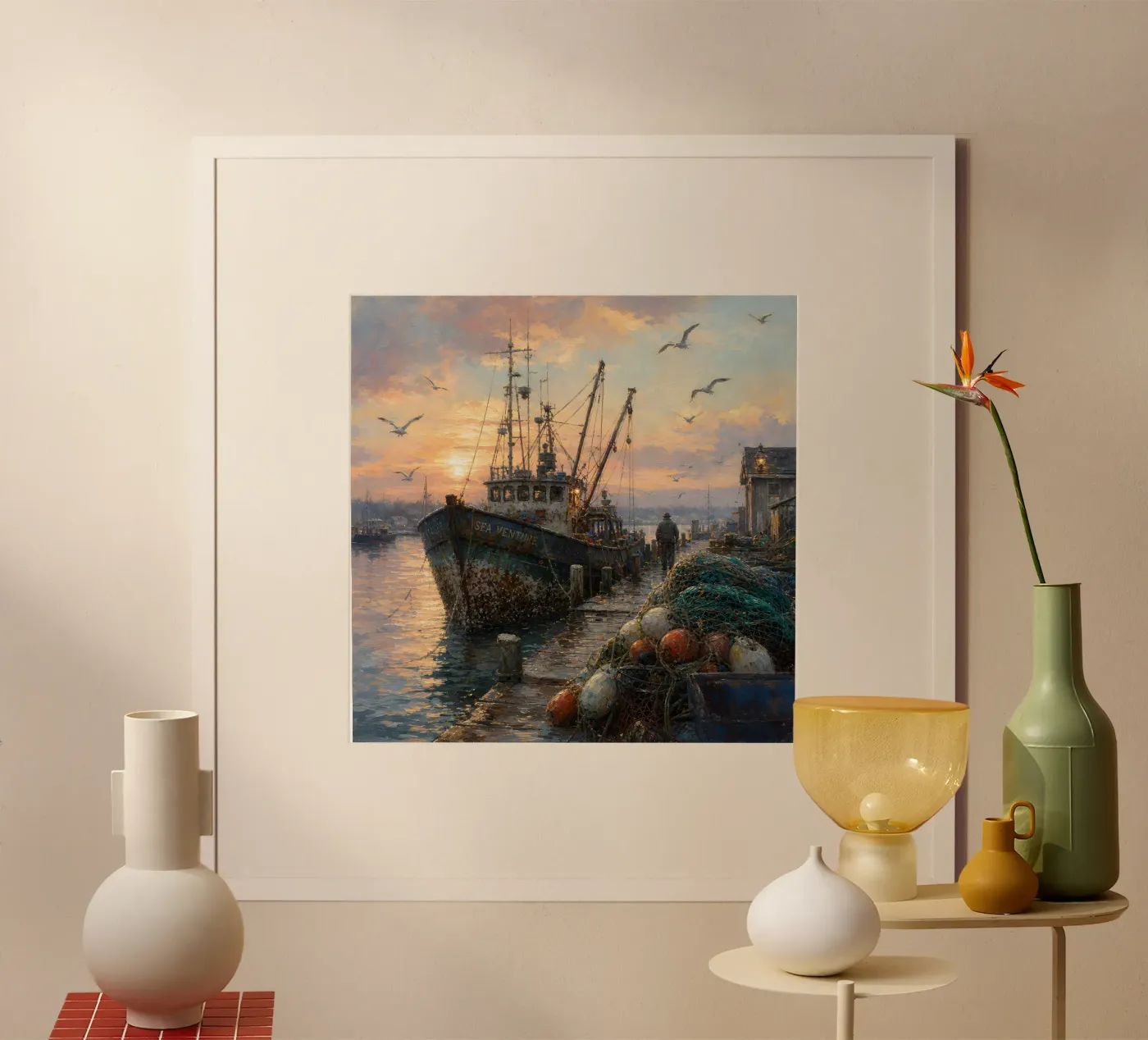 Fischereitrawler Poster von Essential Design