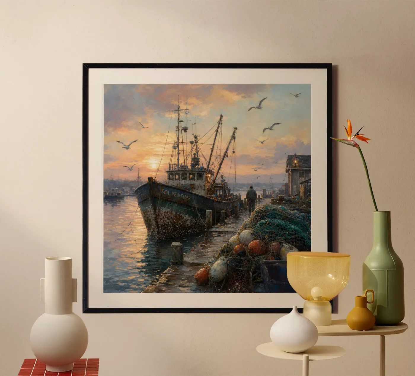 Fischereitrawler Poster von Essential Design