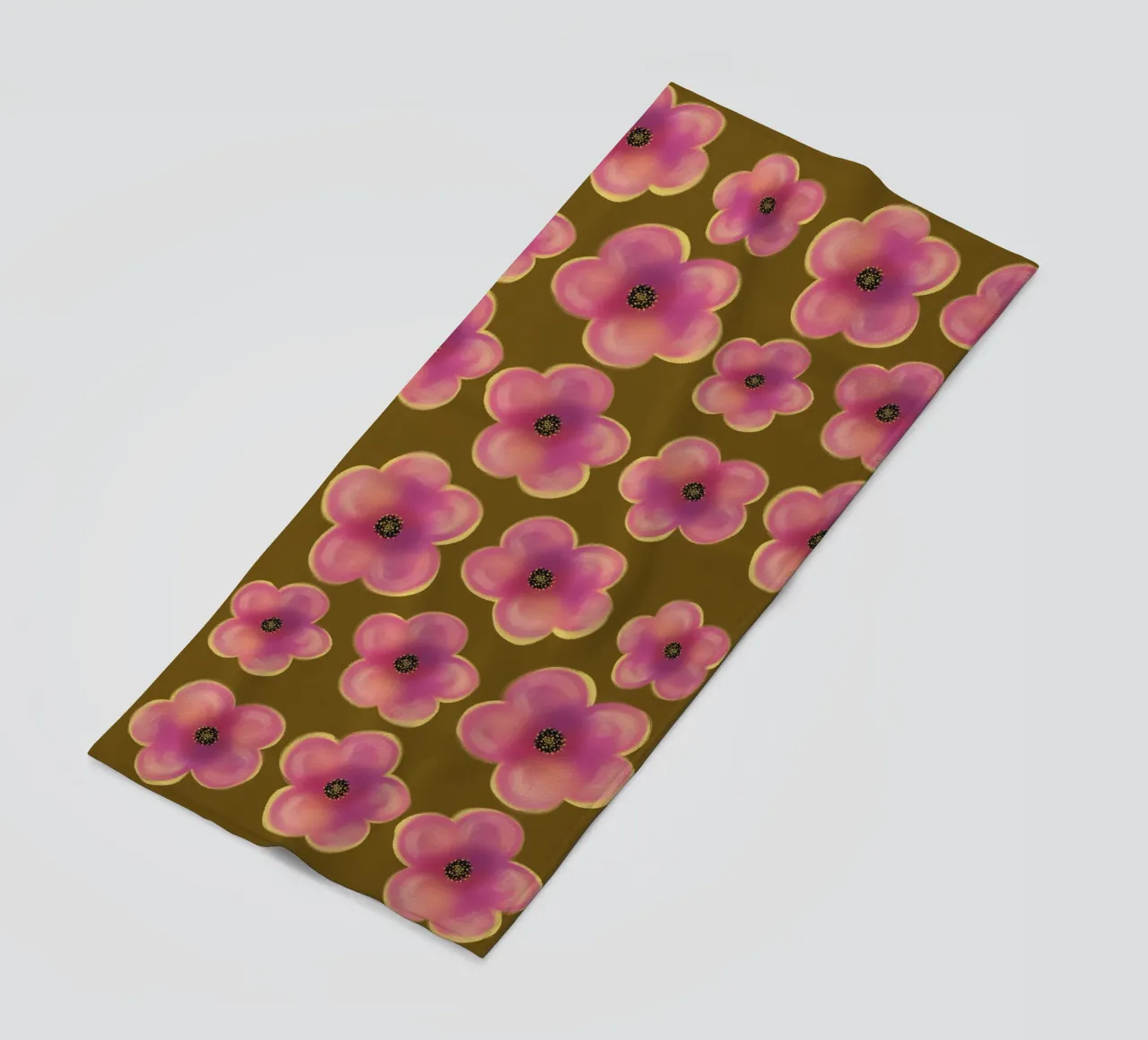 Bold Pink Blossom -Pattern telo mare da Illustration Raissa Oltmanns