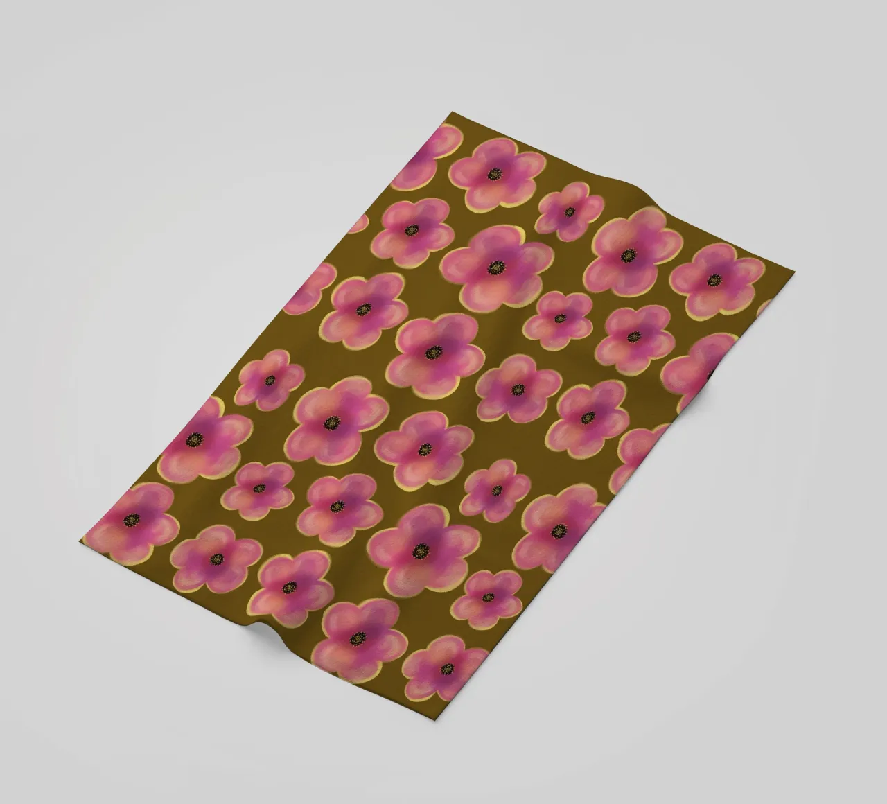 Bold Pink Blossom -Pattern telo mare da Illustration Raissa Oltmanns