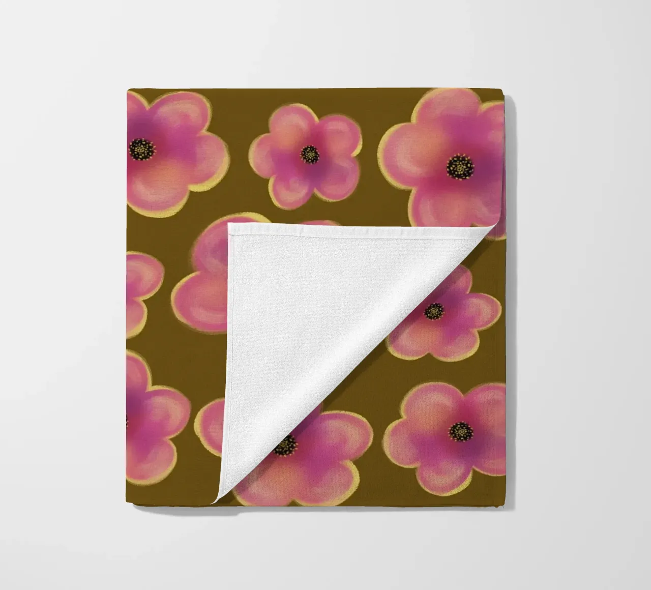 Bold Pink Blossom -Pattern telo mare da Illustration Raissa Oltmanns