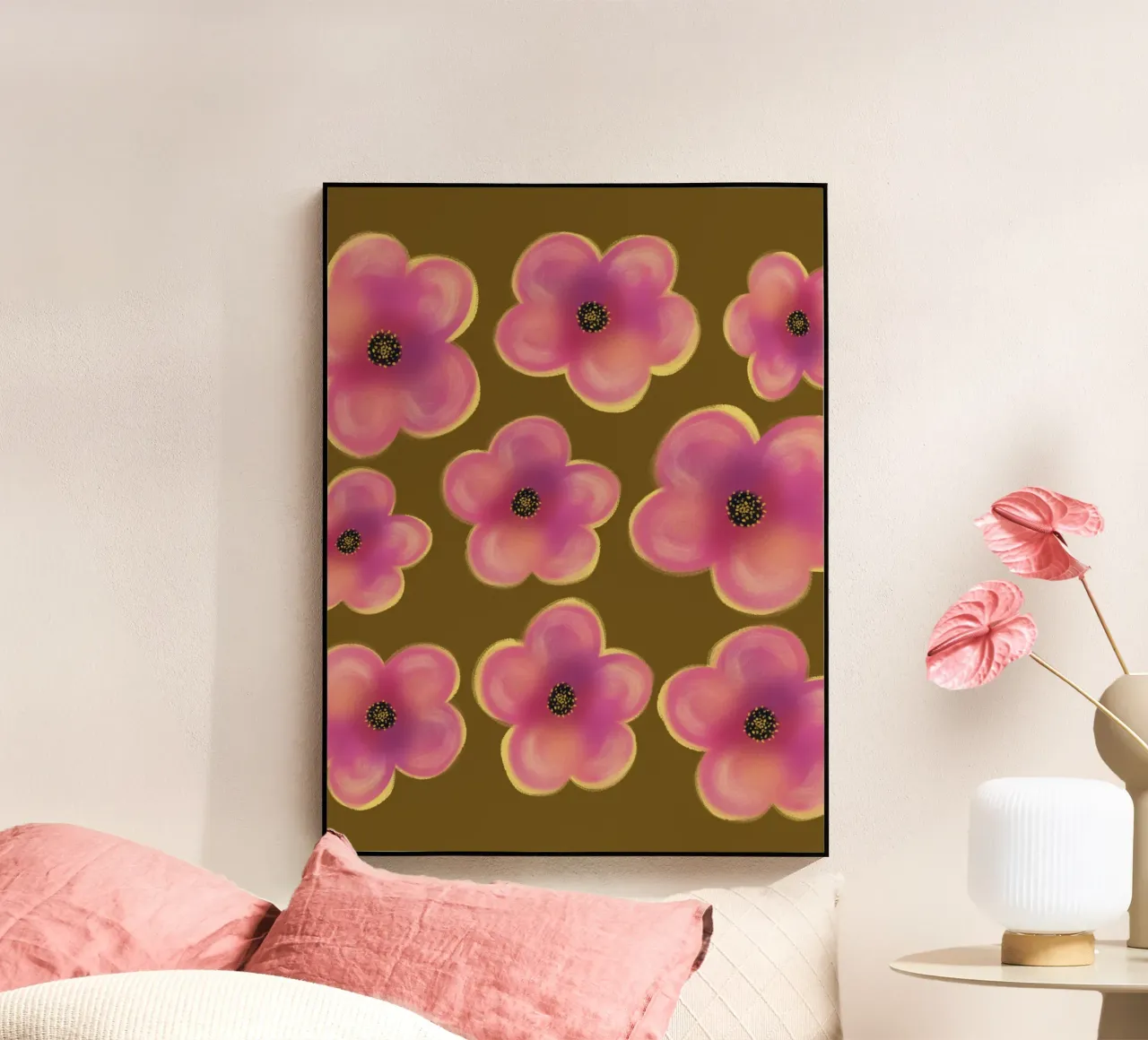 Bold Pink Blossom -Pattern plexiglass da Illustration Raissa Oltmanns