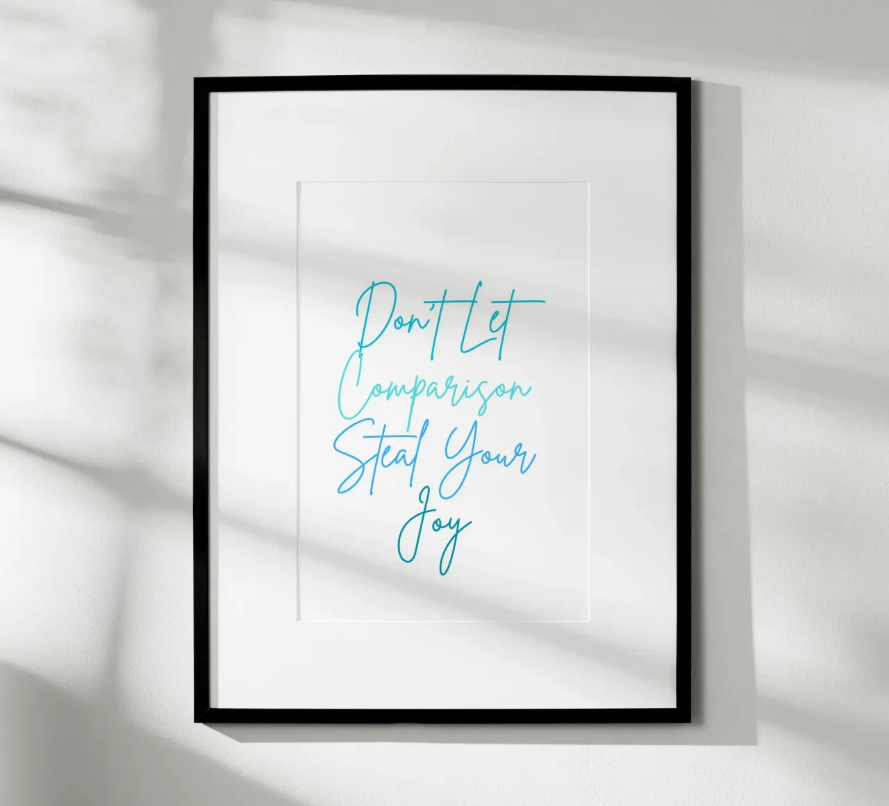Don't Let Comparison Steal Your Joy - Blue text carta hahnemühle da FABOArt