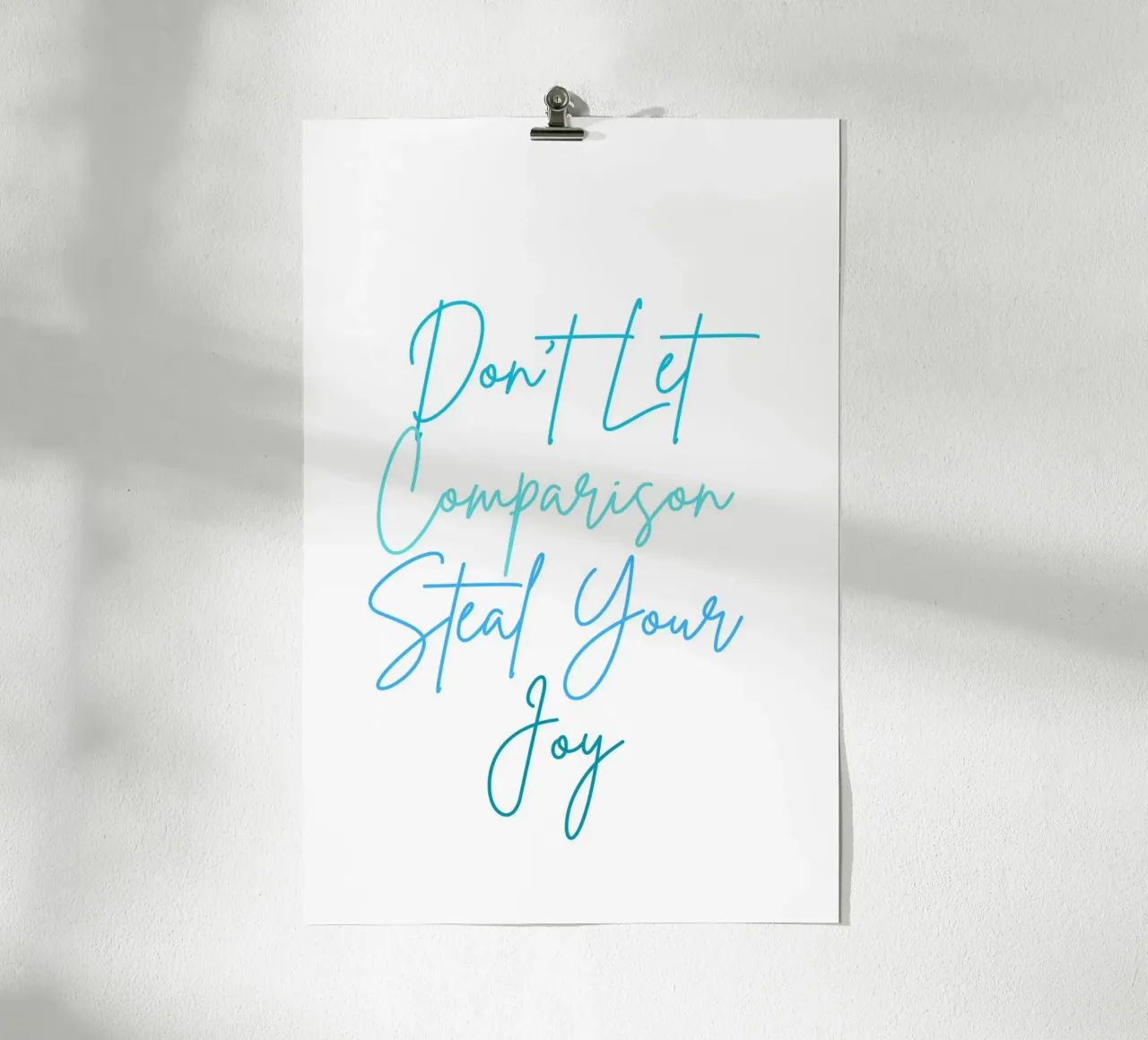 Don't Let Comparison Steal Your Joy - Blue text carta hahnemühle da FABOArt