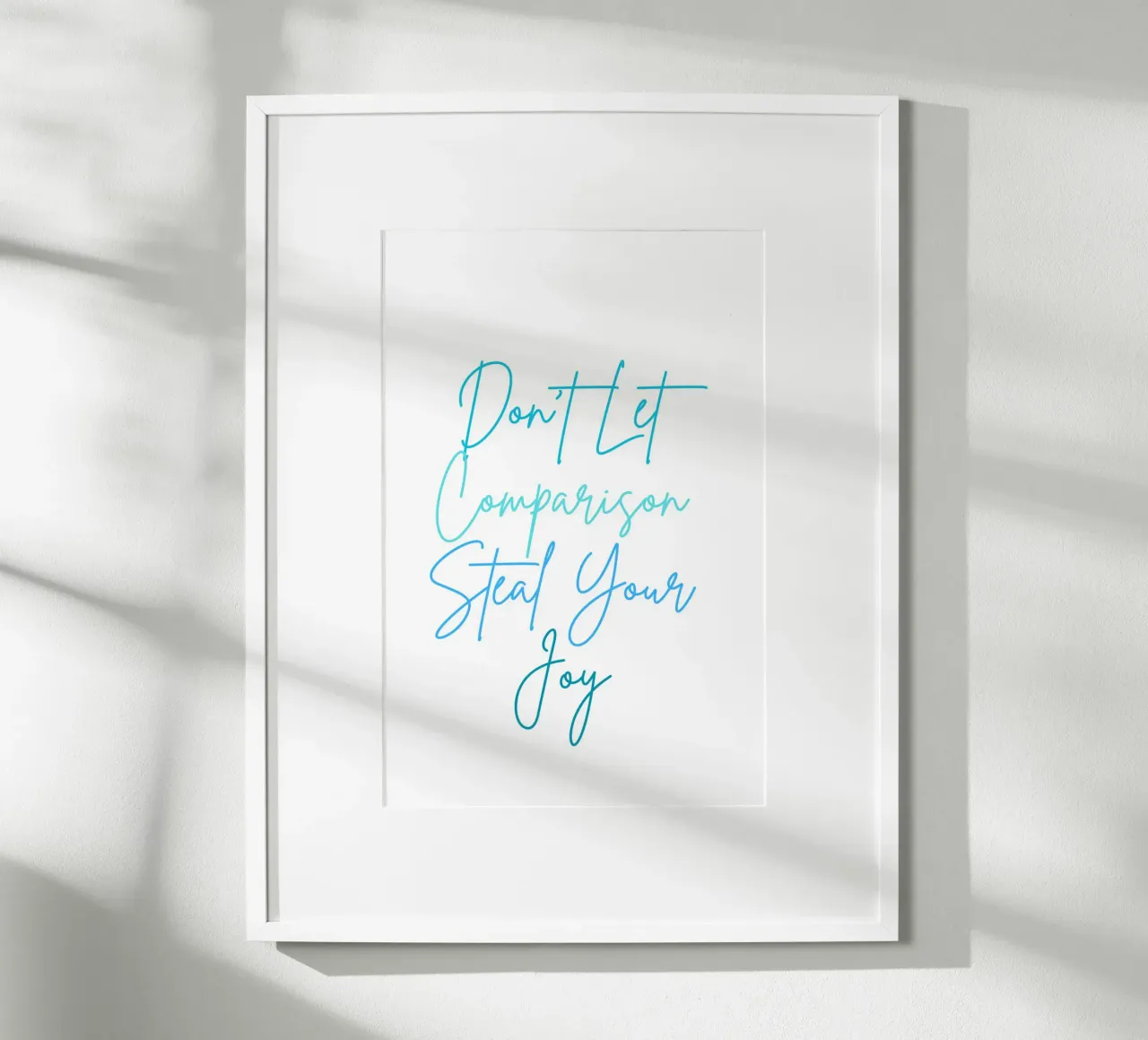 Don't Let Comparison Steal Your Joy - Blue text carta hahnemühle da FABOArt