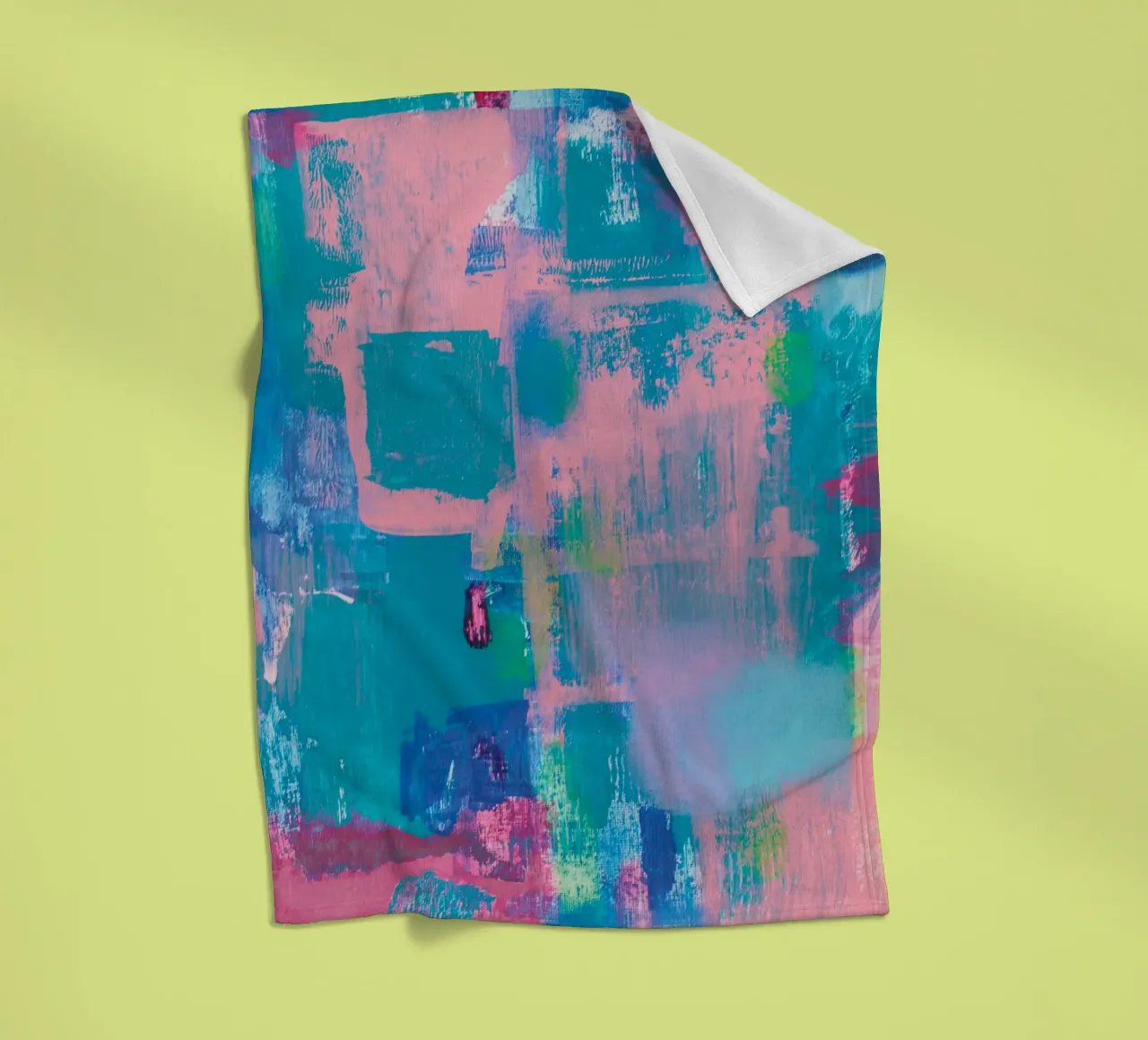 Abstract Acrylic Painting "Happy Accident" fleece blanket by FABOArt