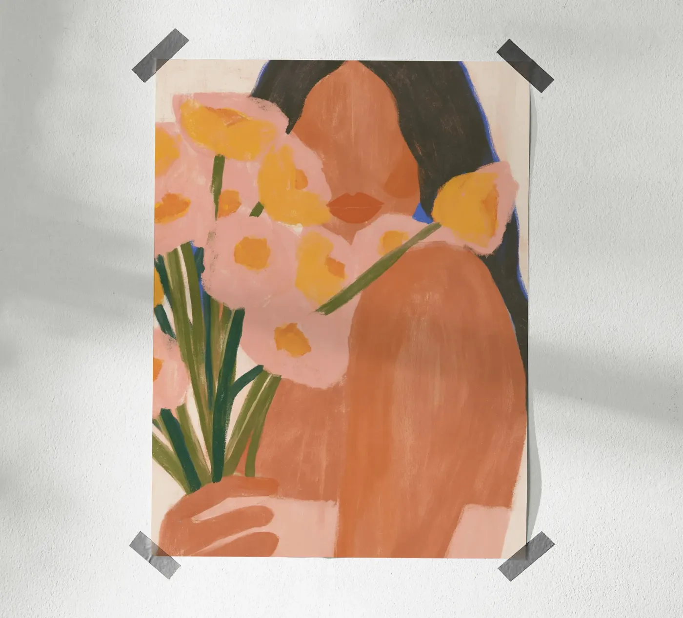 Fiori rosa e gialli poster da Studio Remiér