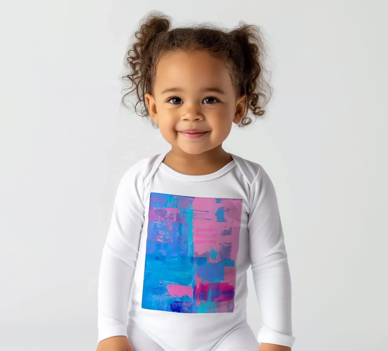 Abstract Acrylic Painting "Youth Constrained" long-sleeve baby romper by FABOArt