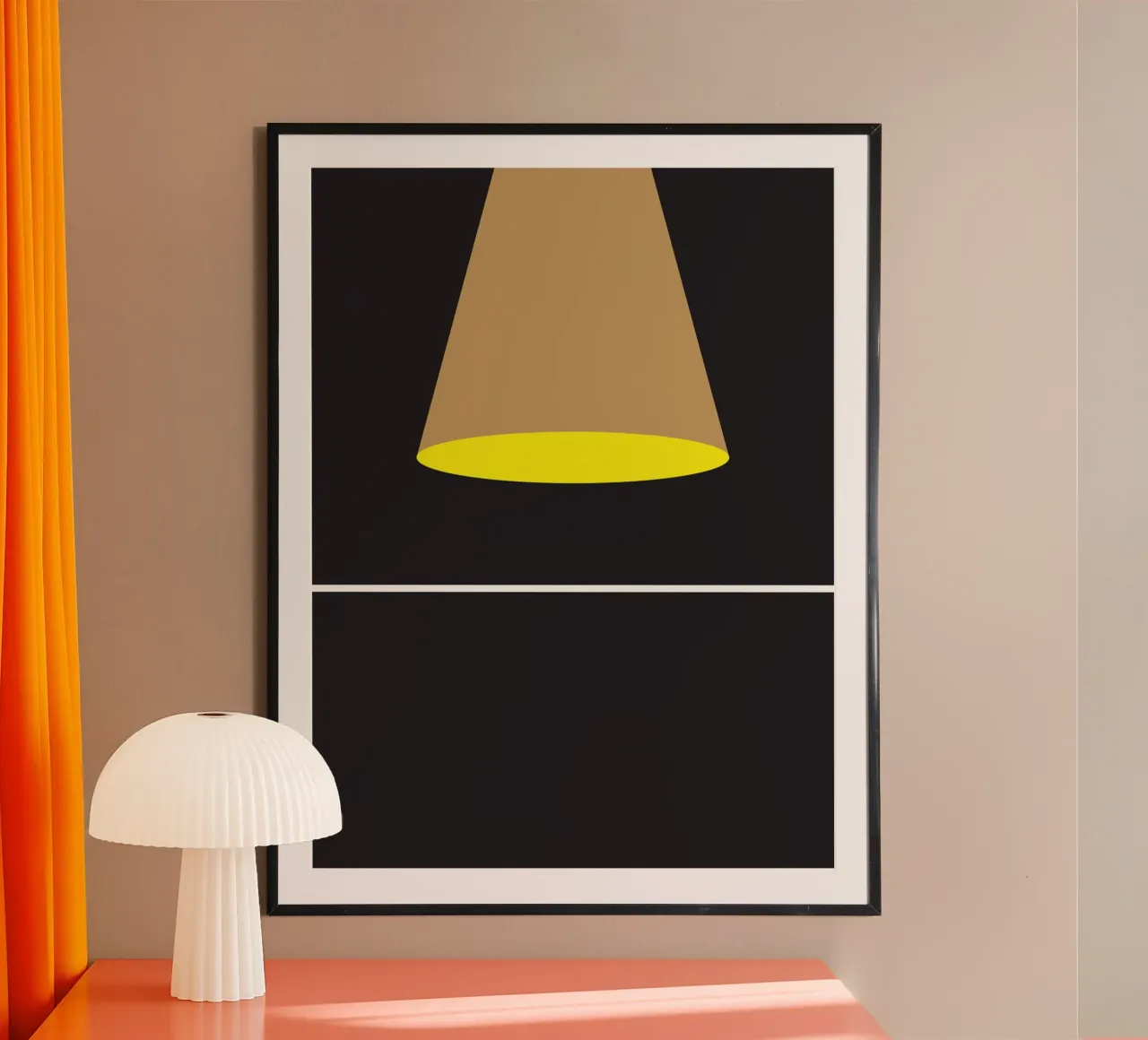 Illustrazione lampada a luce scura poster con telaio in alluminio da galihstudio