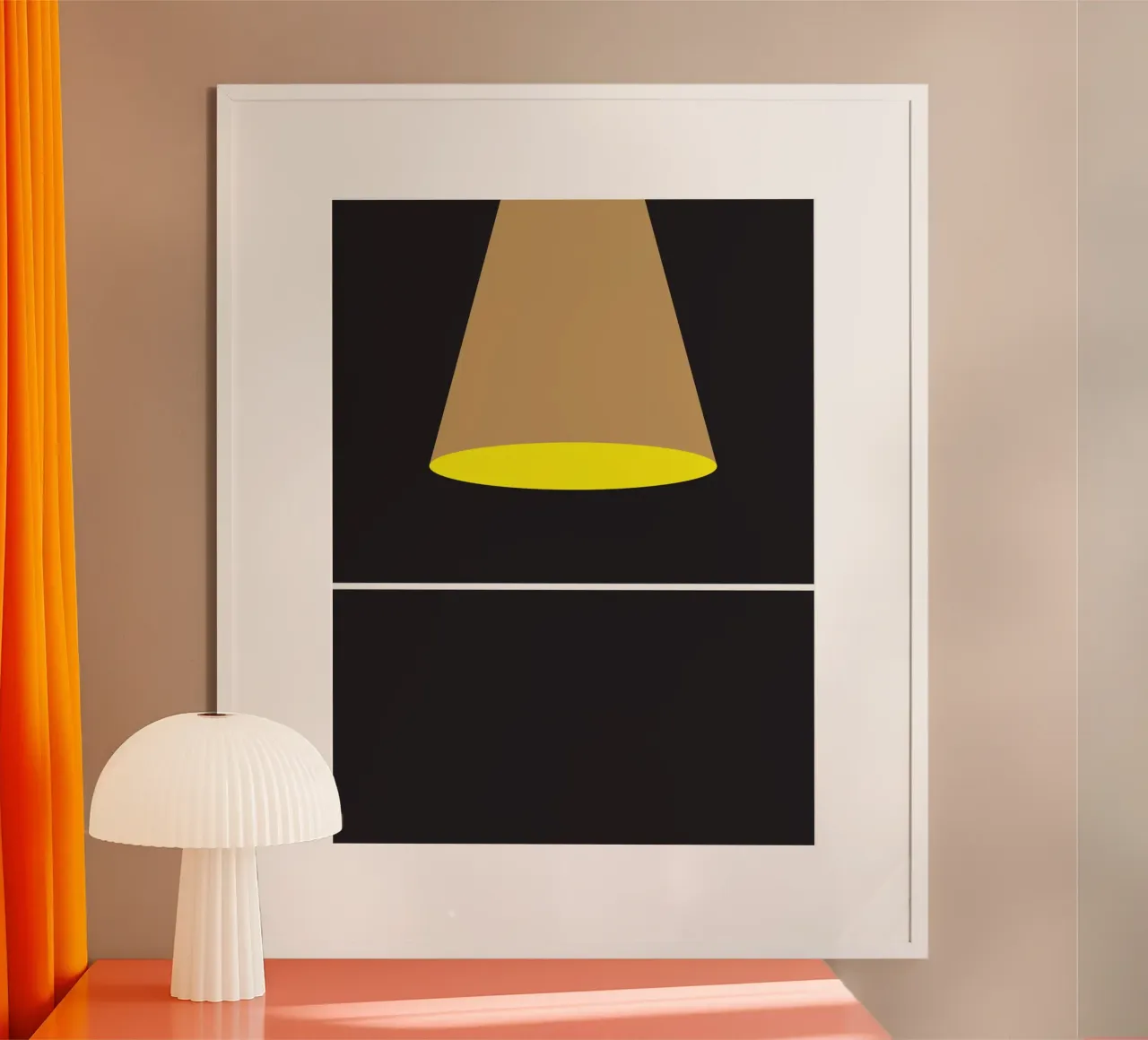 Illustrazione lampada a luce scura poster con telaio in alluminio da galihstudio