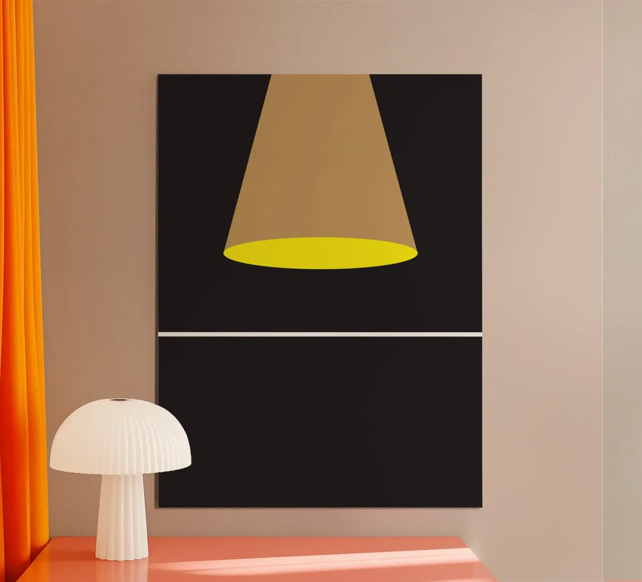 Illustrazione lampada a luce scura poster con telaio in alluminio da galihstudio