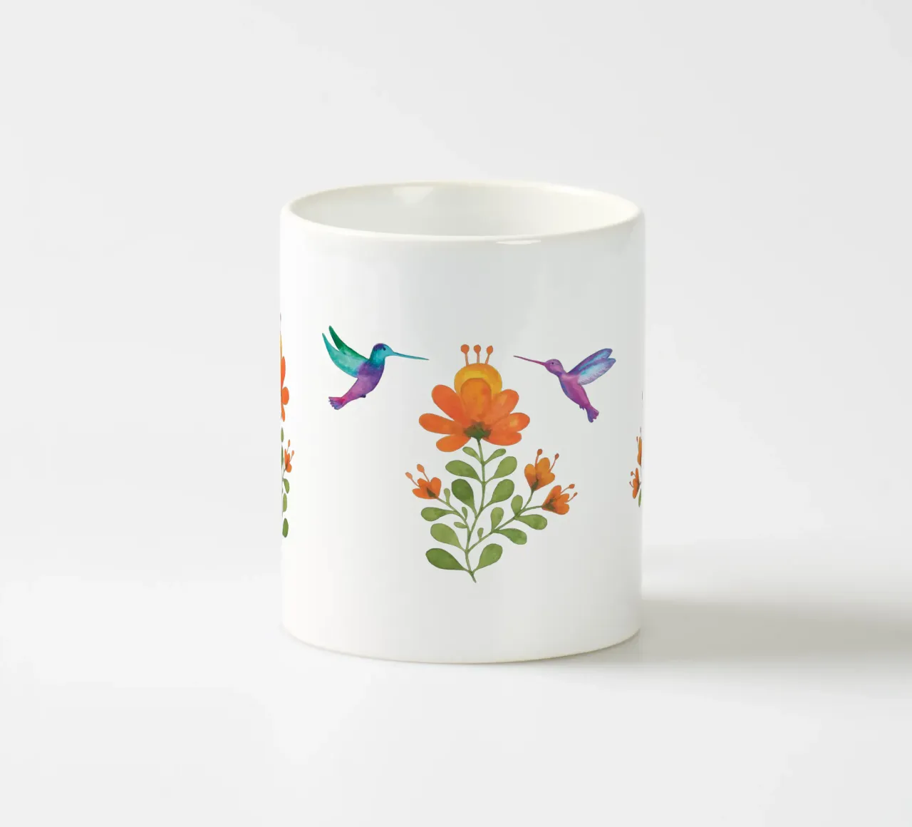 Kolibri und Blumen Keramik Tasse von Stefanie Guckau