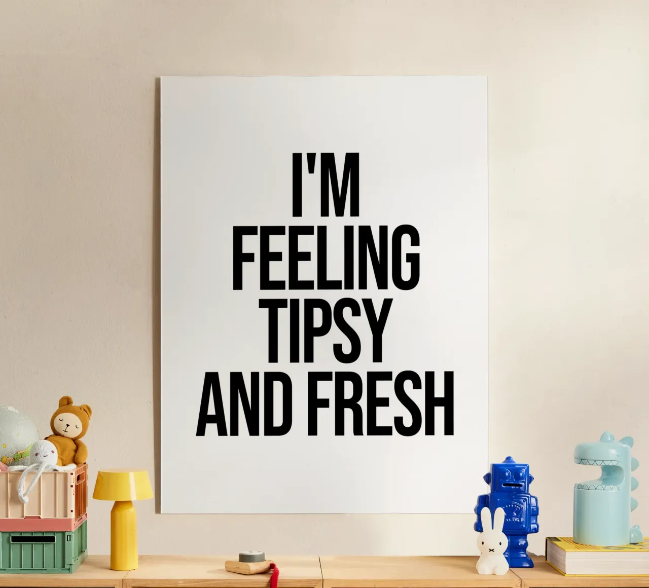 Mi sento alticcio e fresco di citazione plexiglass da Paigaam Studio