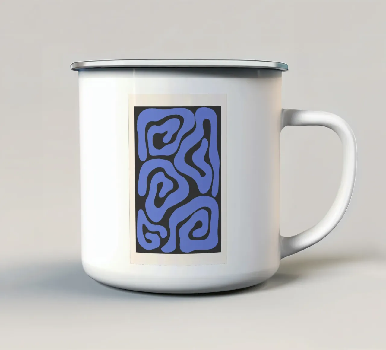 Rätselhafte Linien Emaille Tasse von RS LAB STUDIO