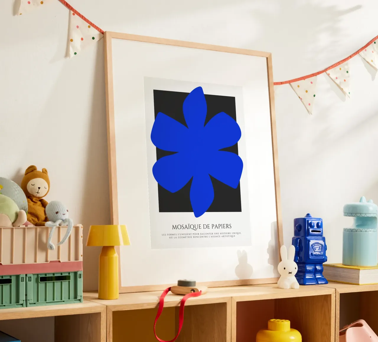 Il fiore blu poster con telaio in plastica da RS LAB STUDIO