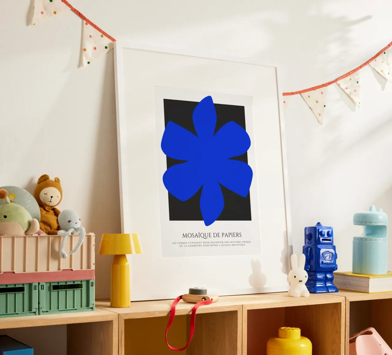 Il fiore blu poster con telaio in plastica da RS LAB STUDIO