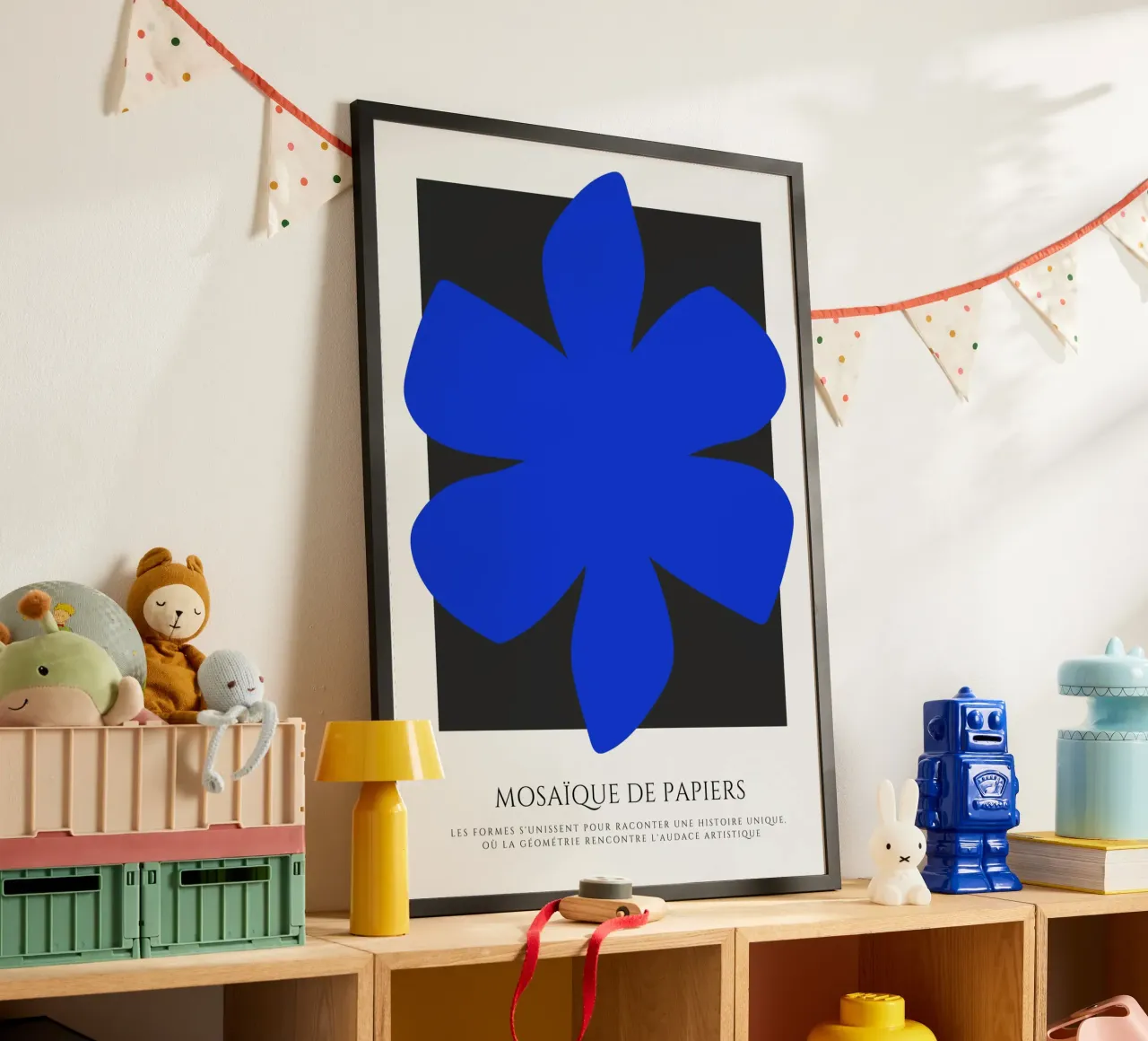 Il fiore blu poster con telaio in plastica da RS LAB STUDIO