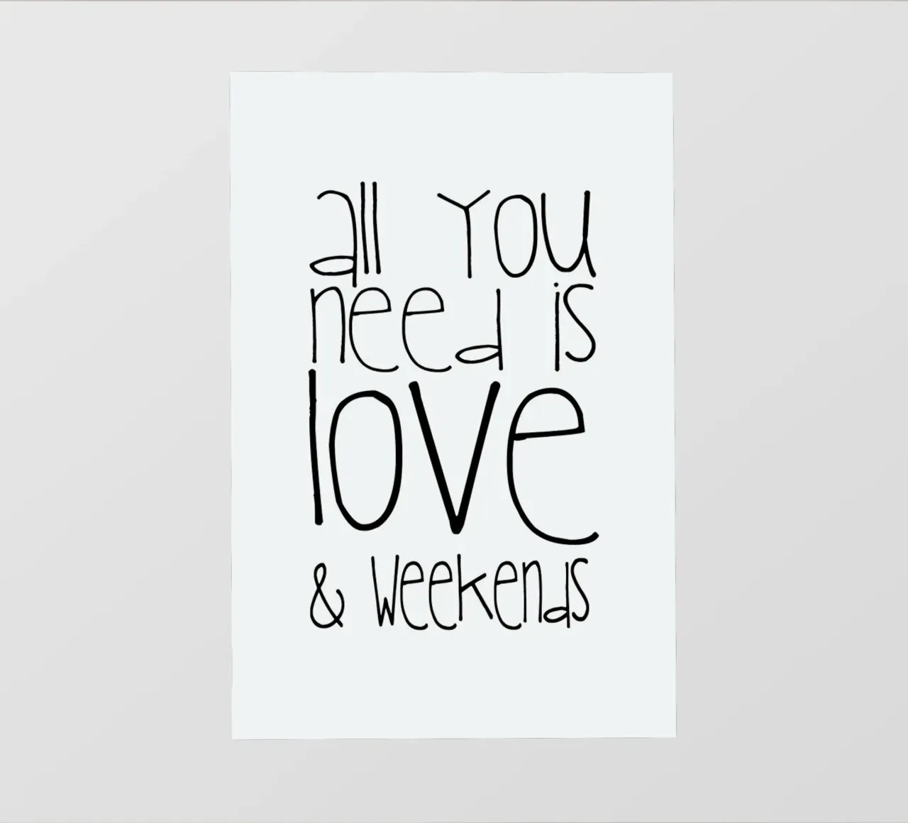 All You Need Is Love And Weekend telo in pvc da Monika Strigel
