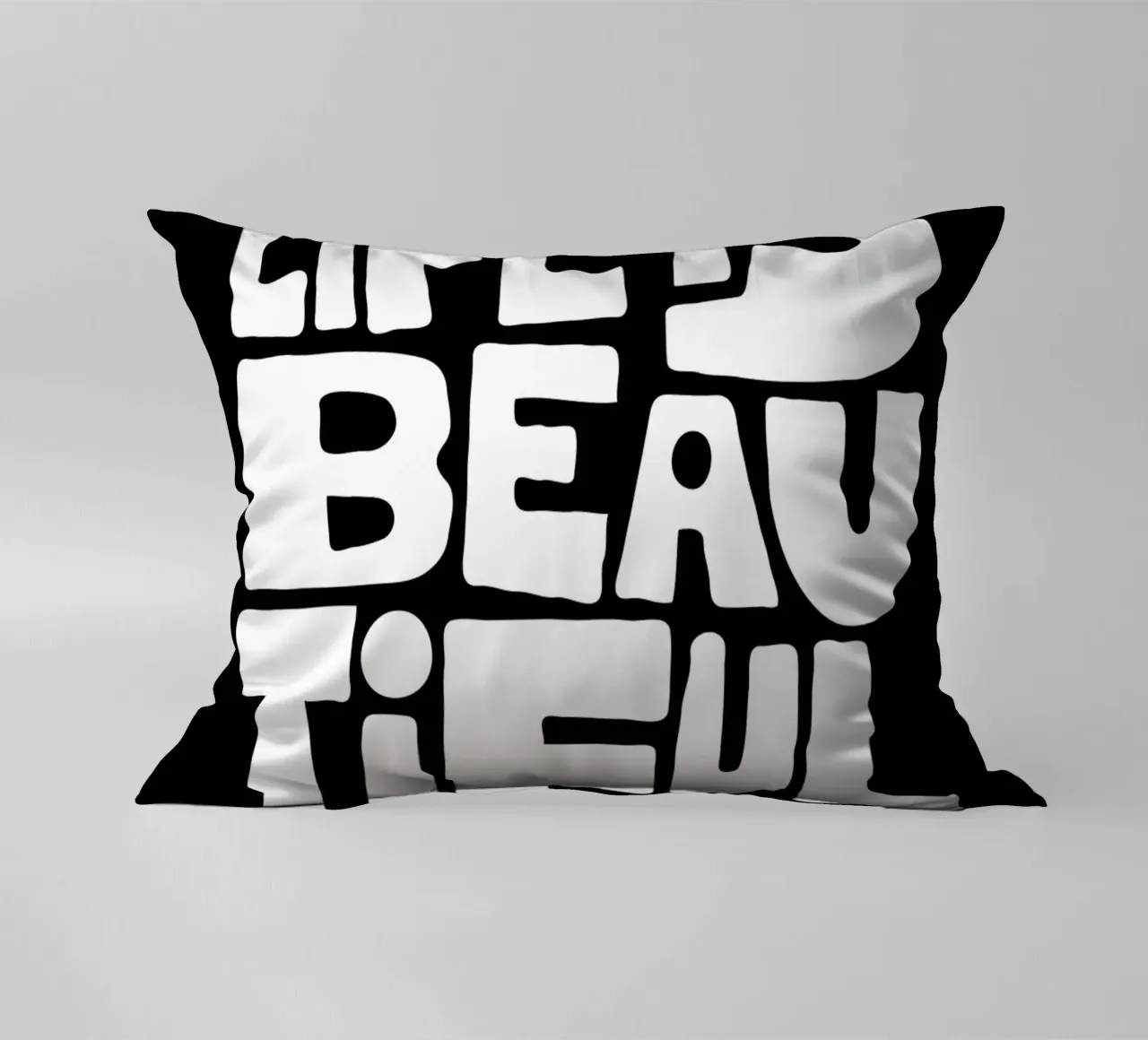 Life is Beautiful Typography cuscino da ramosashop