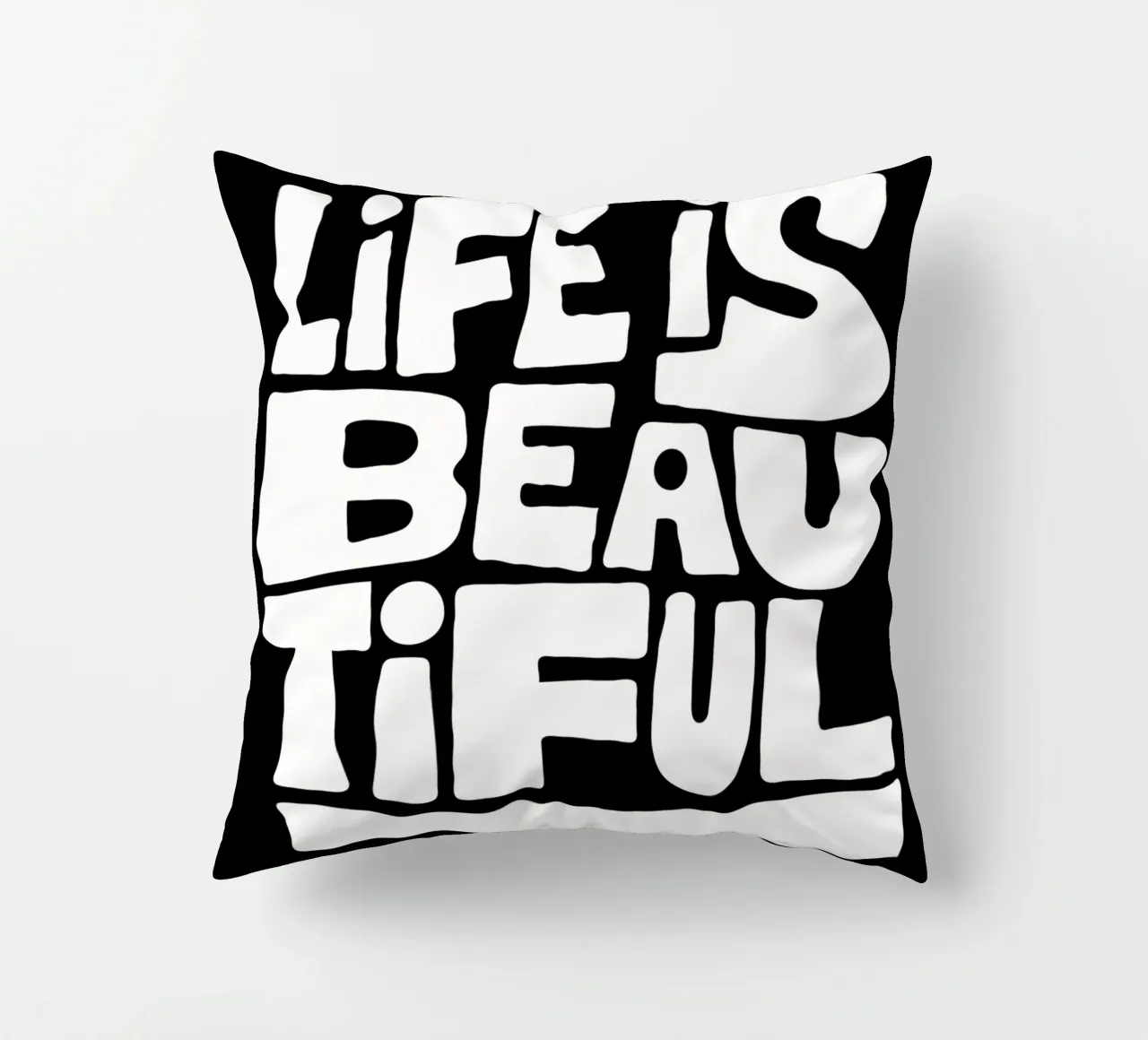 Life is Beautiful Typography cuscino da ramosashop
