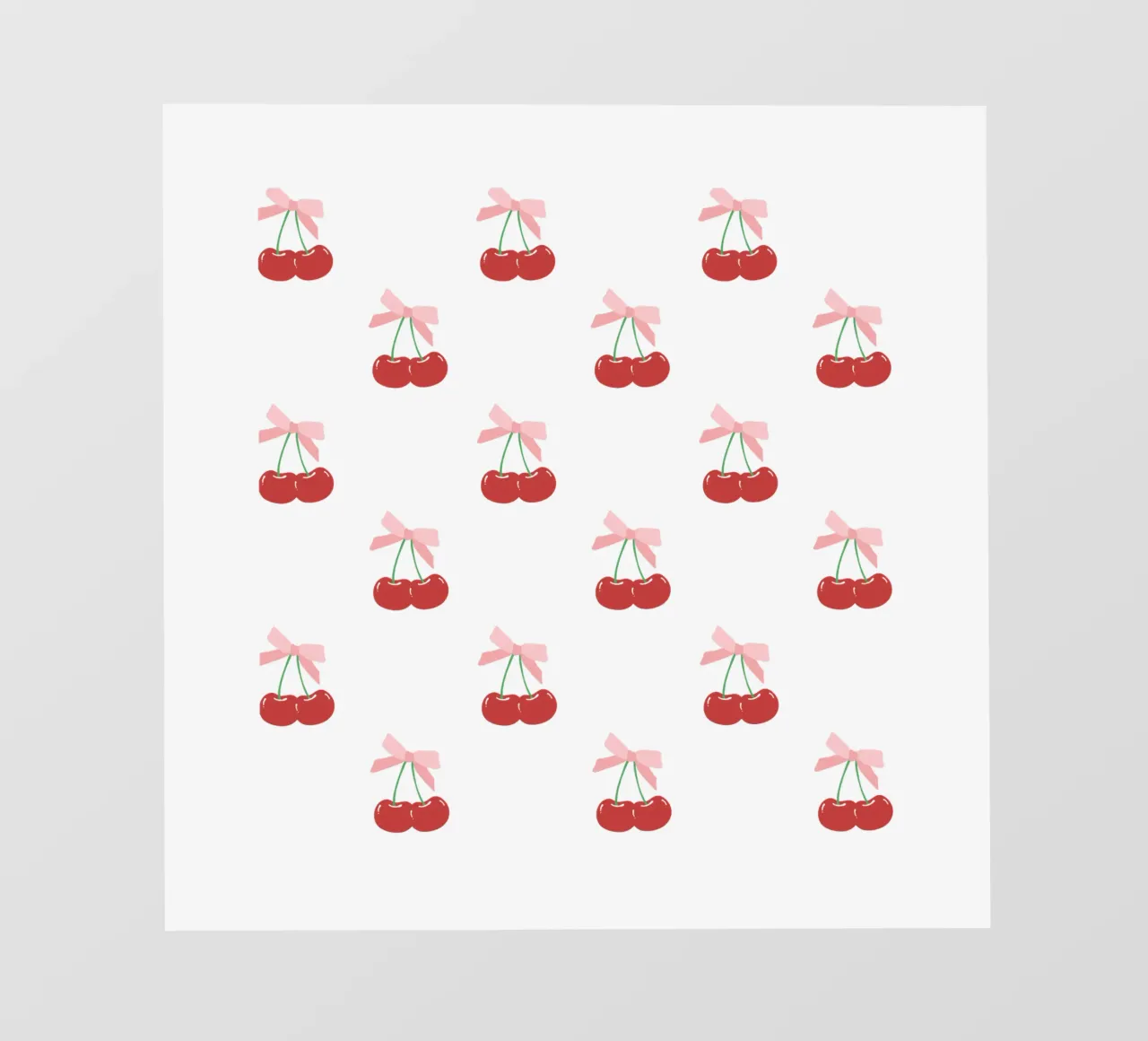 Red Cherry Bow Print Coquette telo in pvc da pdigitalprints