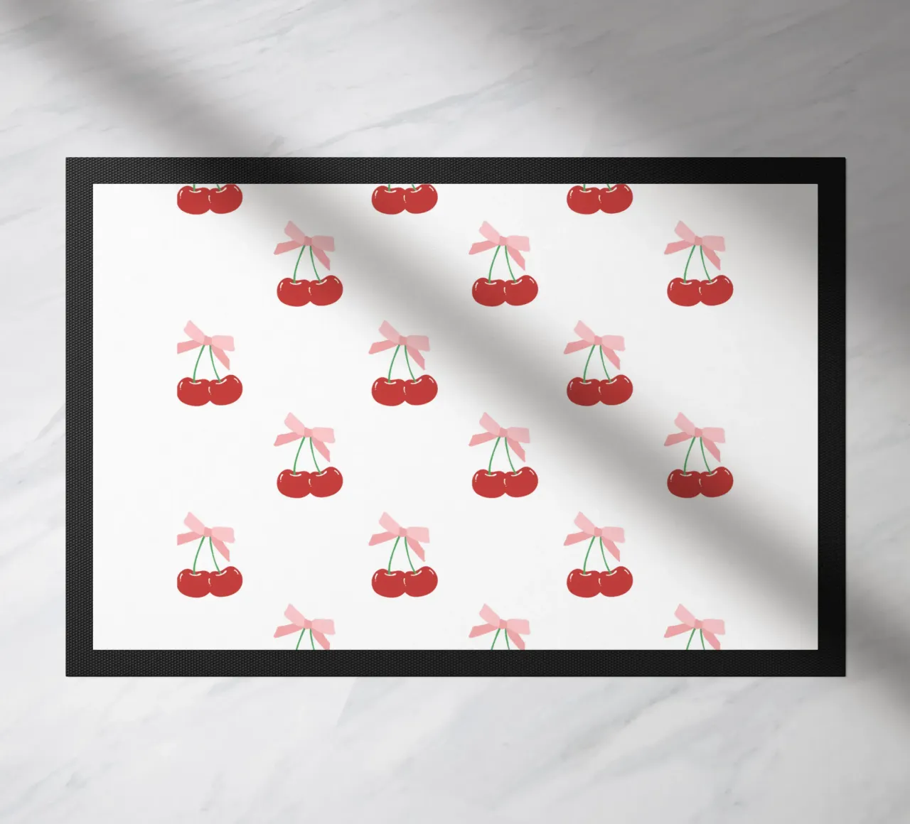 Red Cherry Bow Print Coquette zerbino da pdigitalprints